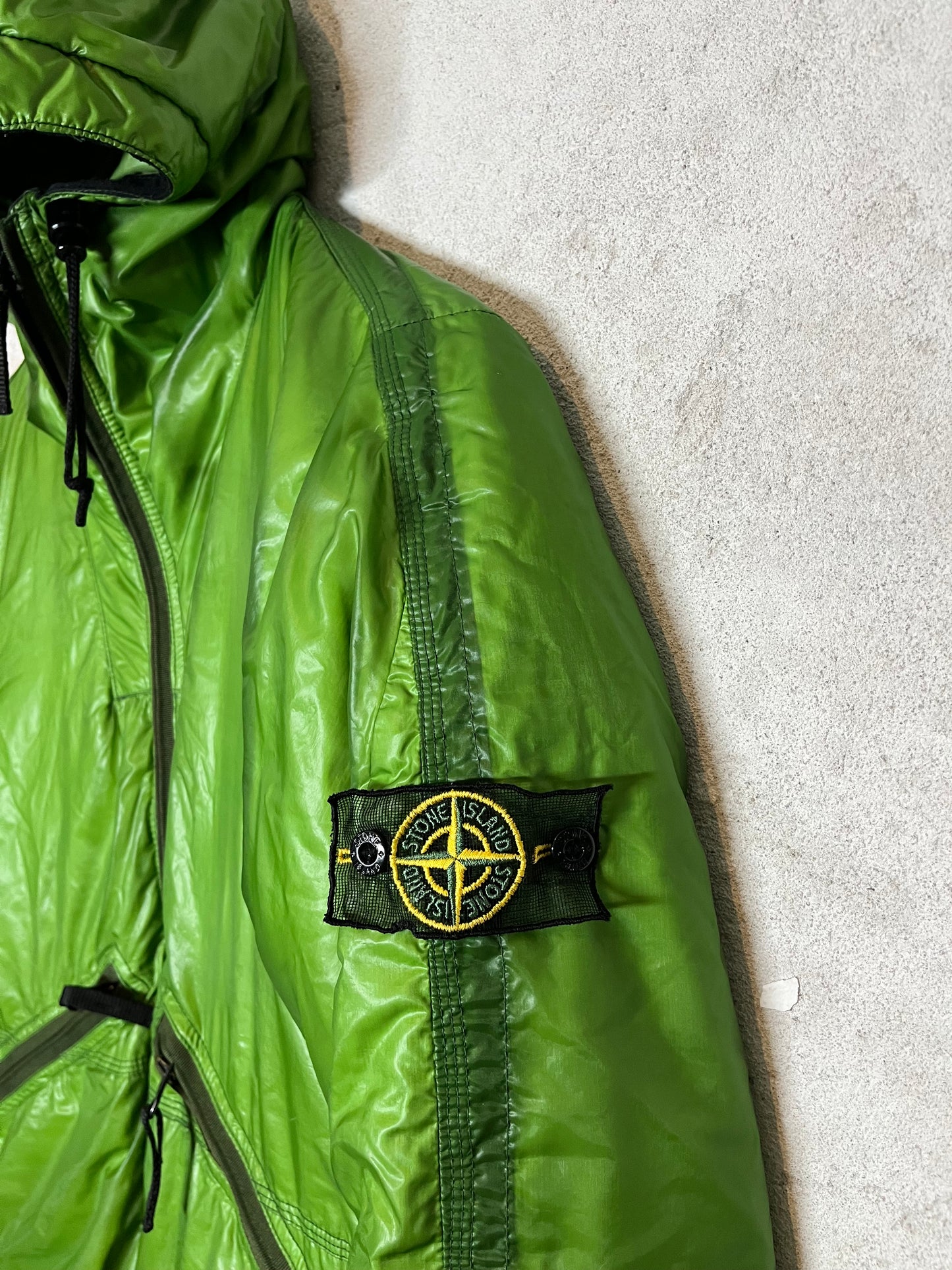 Stone Island 2007 mesh badge puffer down jacket - S