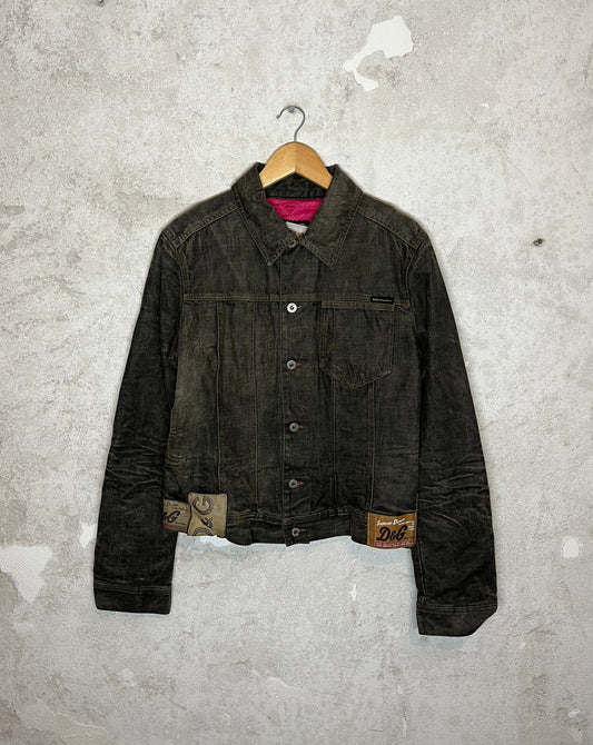 Dolce & Gabbana 9 leather patch denim jacket - L