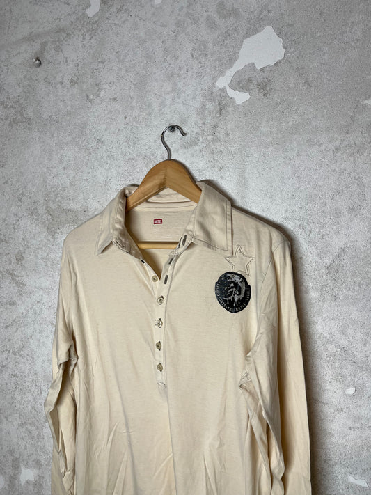 Diesel vintage 90s polo longsleeve shirt - M