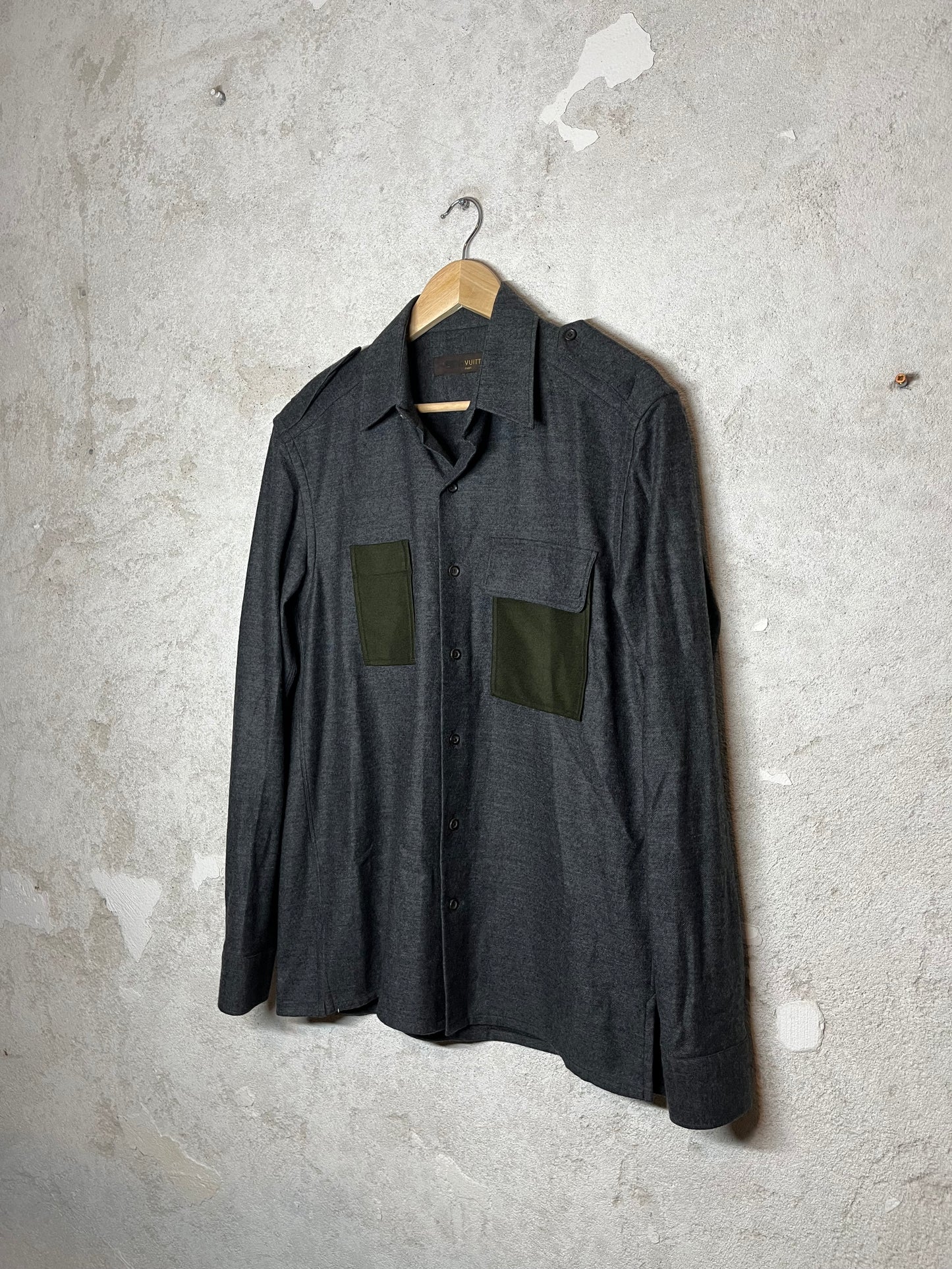 Louis Vuitton patched wool overshirt - S