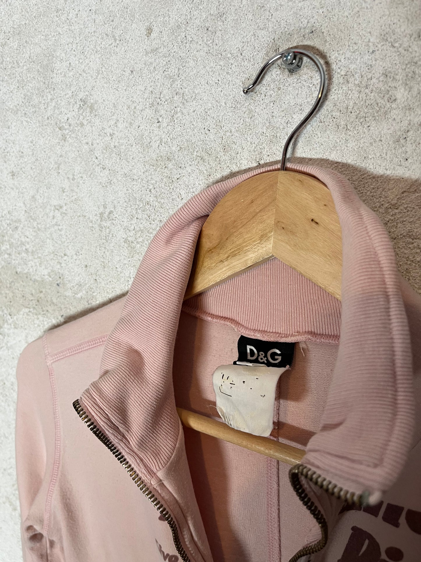 Dolce & Gabanna 2000s pink zip up sweater - XS