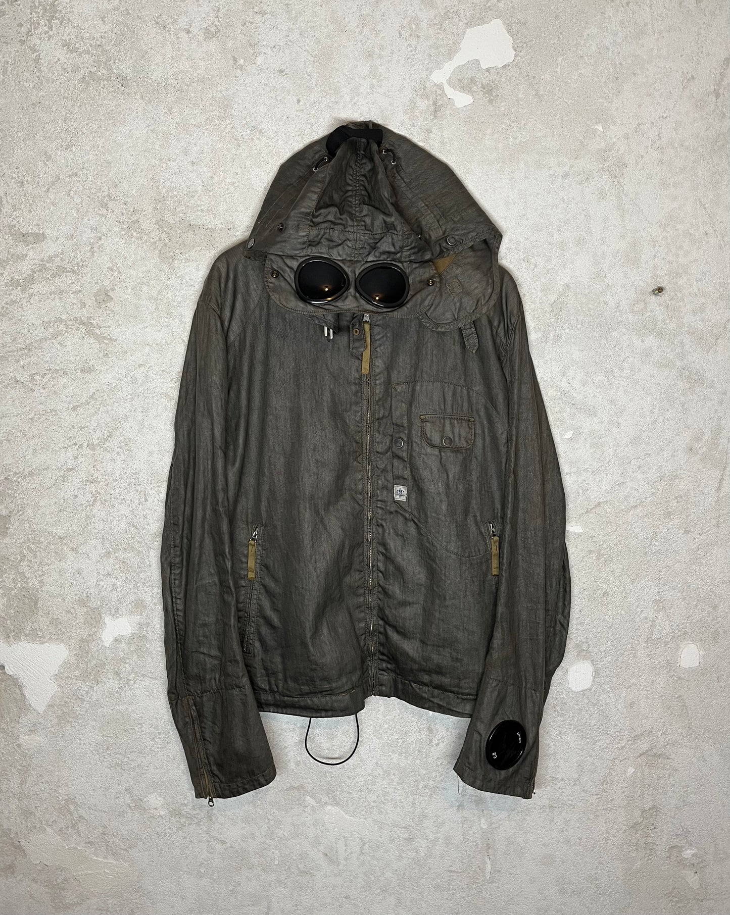 CP Company Laminated Linen Goggle Jacket - XL