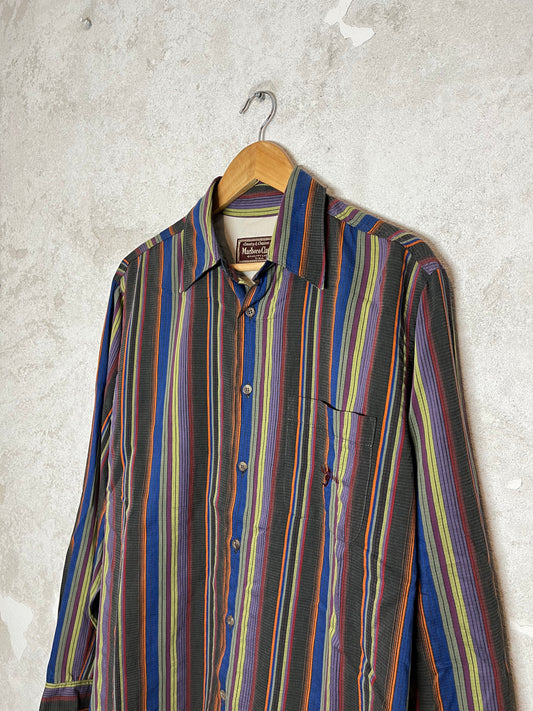 Marlboro vintage striped overshirt - M