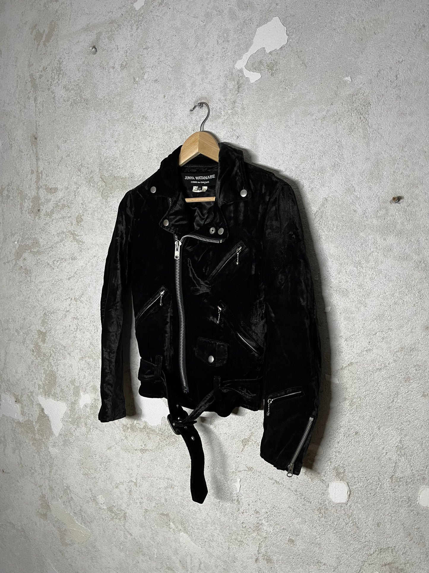 Junya Watanabe Comme des Garcons velvet biker jacket - XS