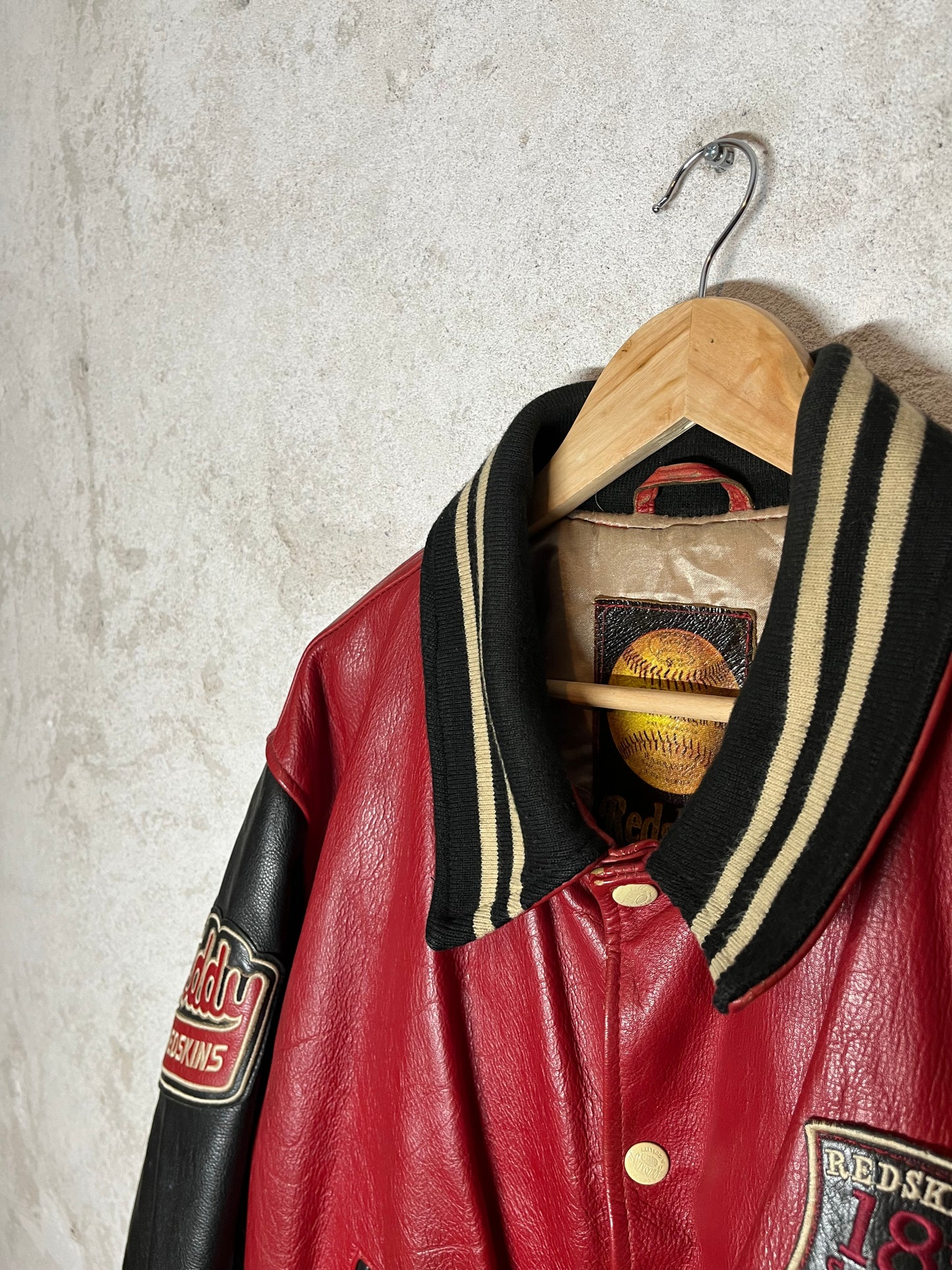 Redskins vintage baseball leather motor jacket - XL