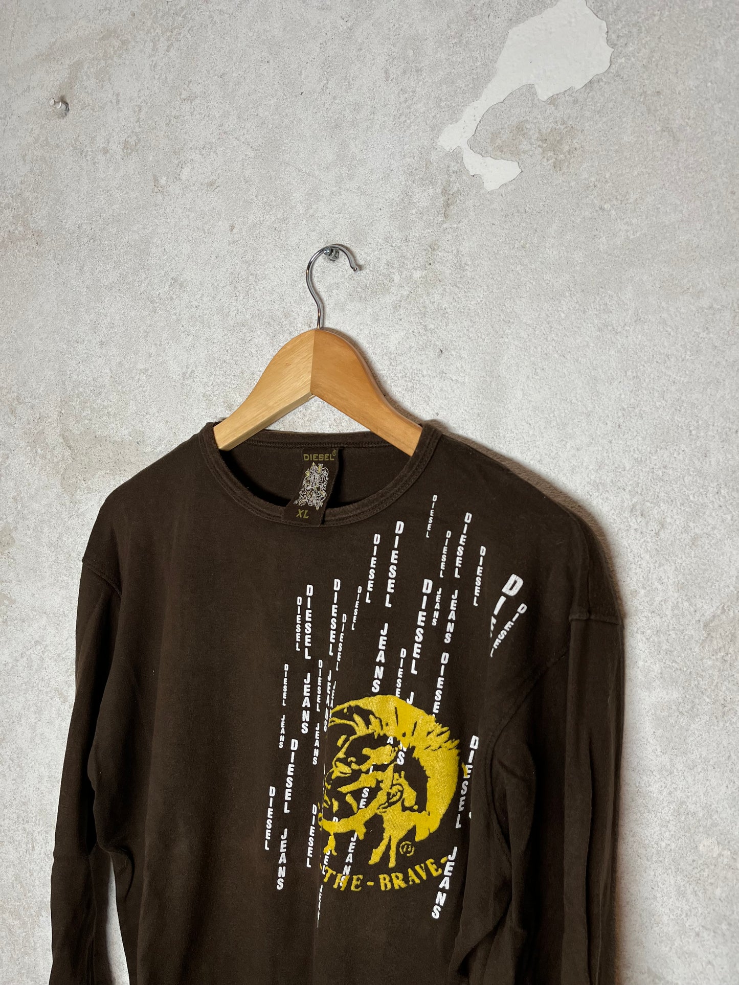 Diesel vintage 2000s brown retro 90s longsleeve t-shirt