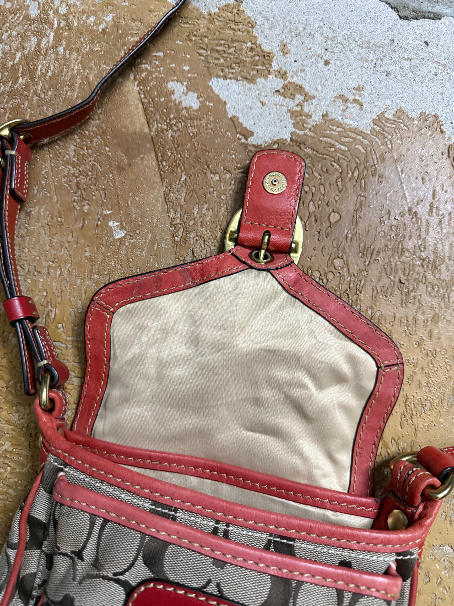 Coach vintage orange monogram bag