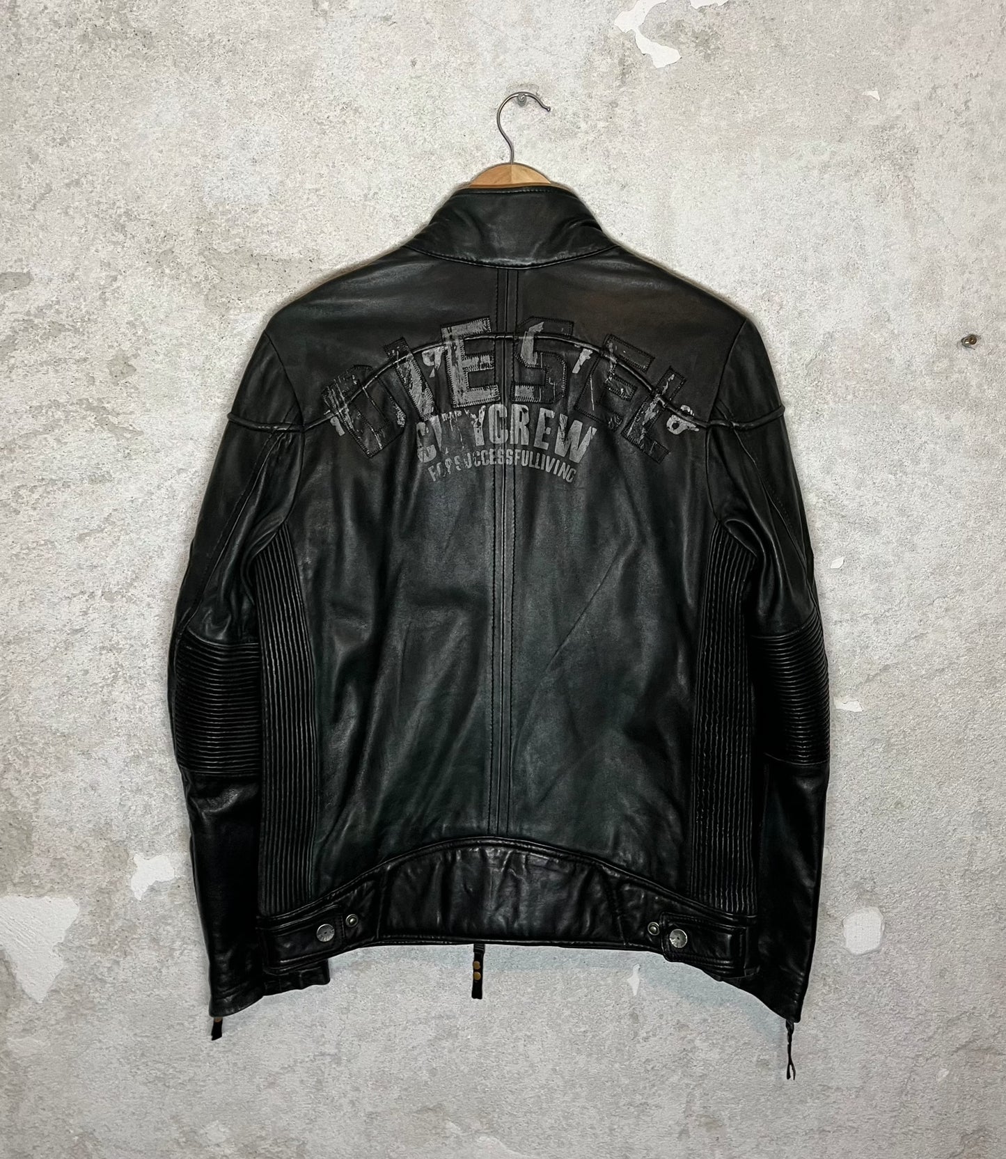 Diesel 2000s leather motor jacket - XL