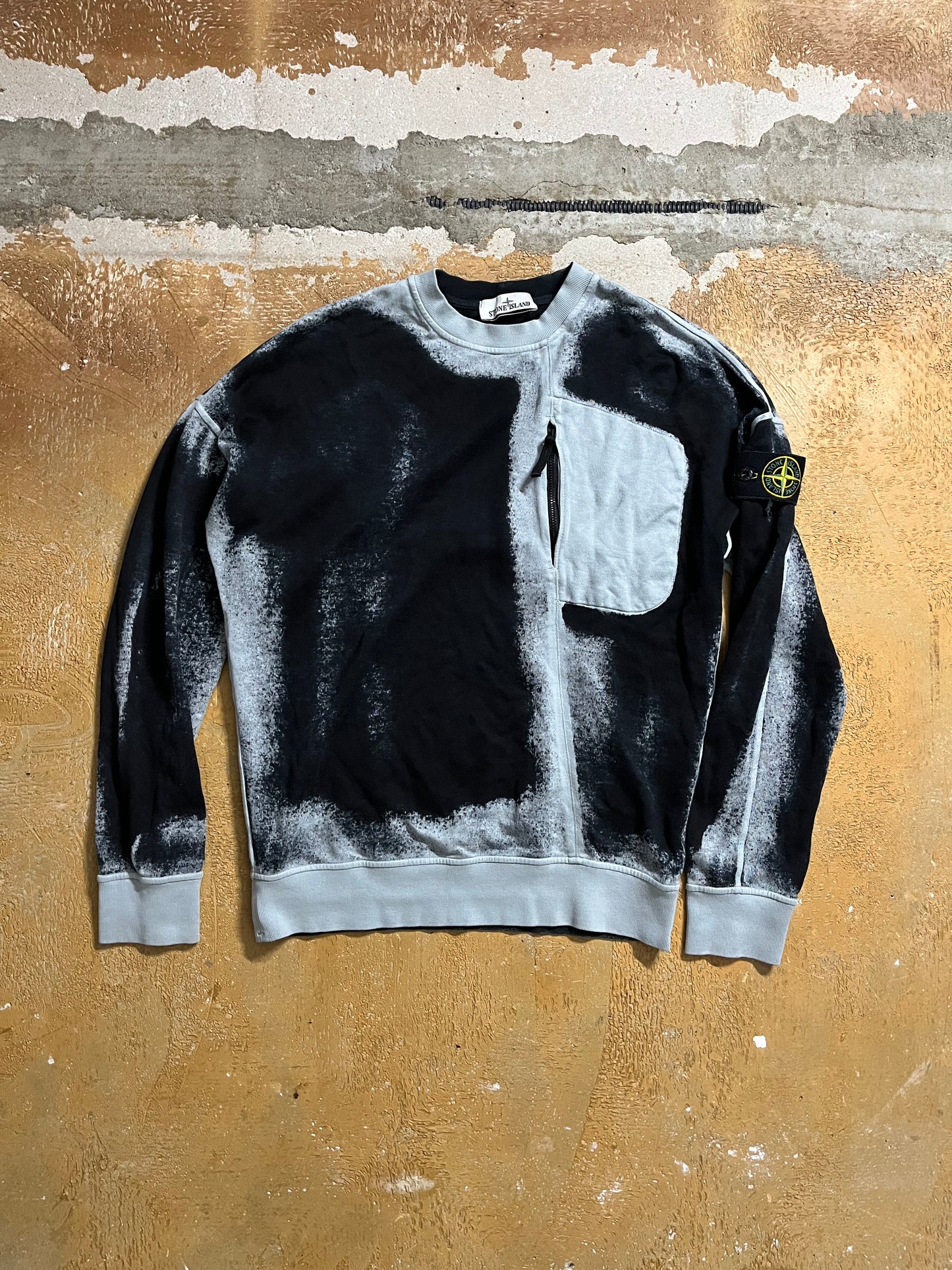 Stone Island hand sprayed airbrush sweater - M