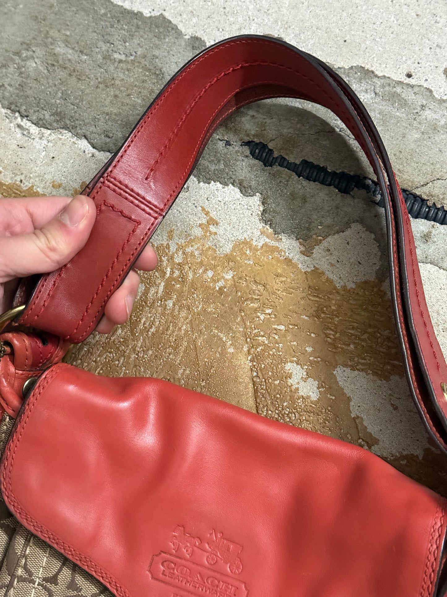 Coach vintage orange monogram bag