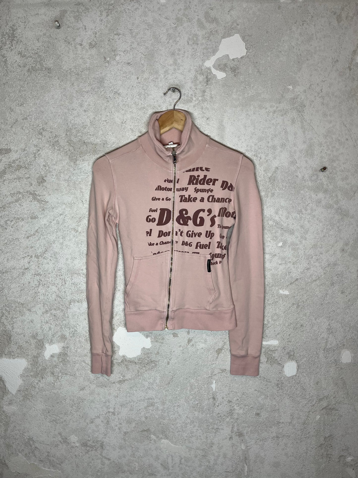 Dolce & Gabanna 2000s pink zip up sweater - XS