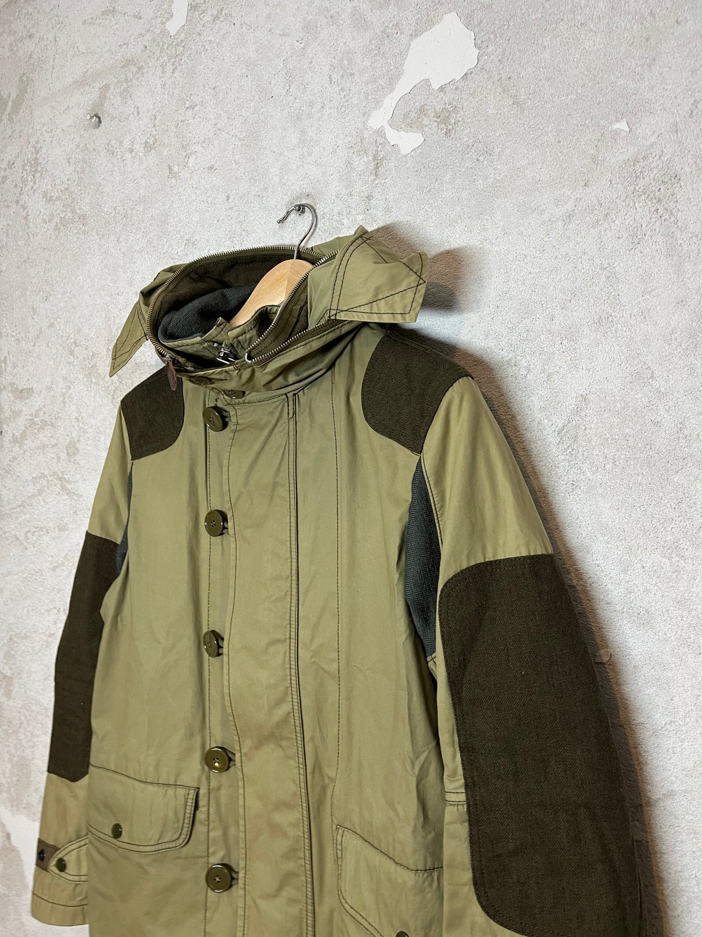 Junya Watanabe cargo khaki hooded jacket - S