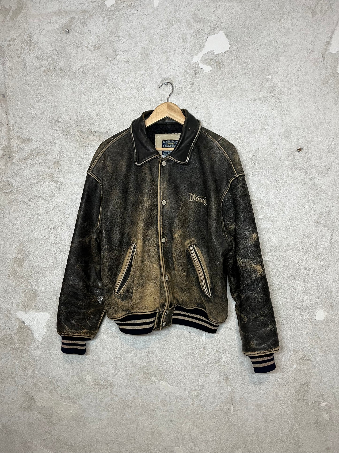 Diesel vintage leather motor jacket - L