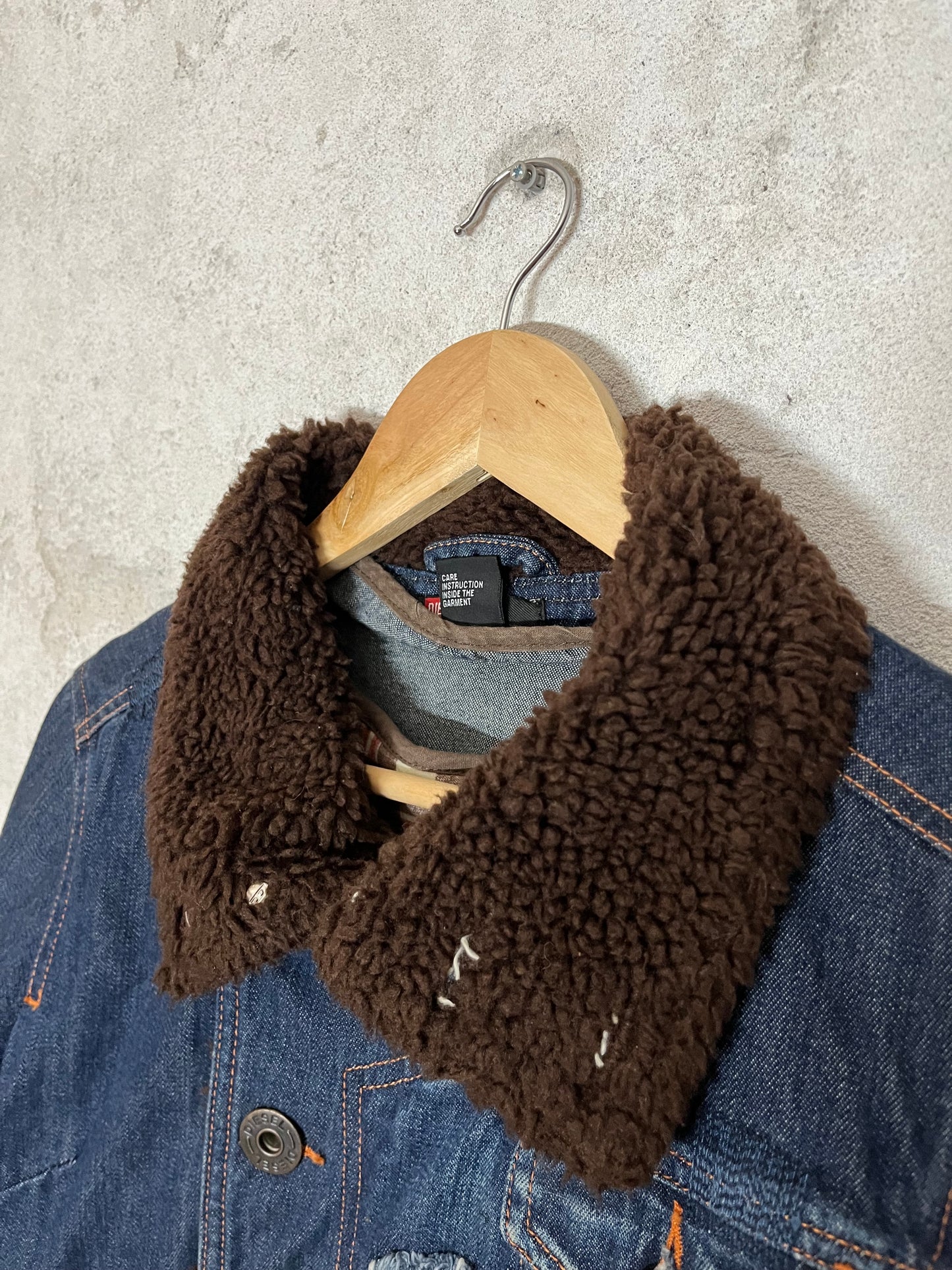 Diesel vintage denim sherpa sherling jacket - M