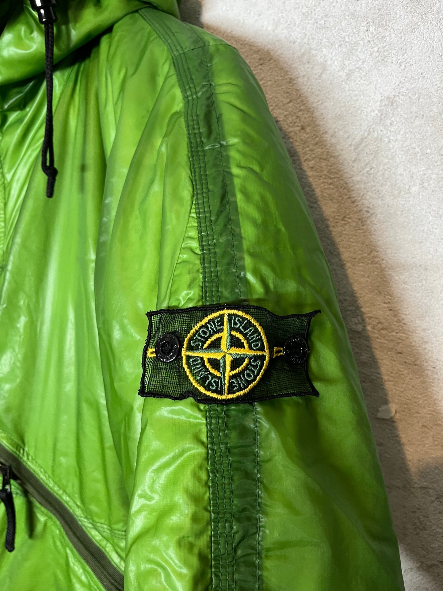 Stone Island 2007 mesh badge puffer down jacket - S