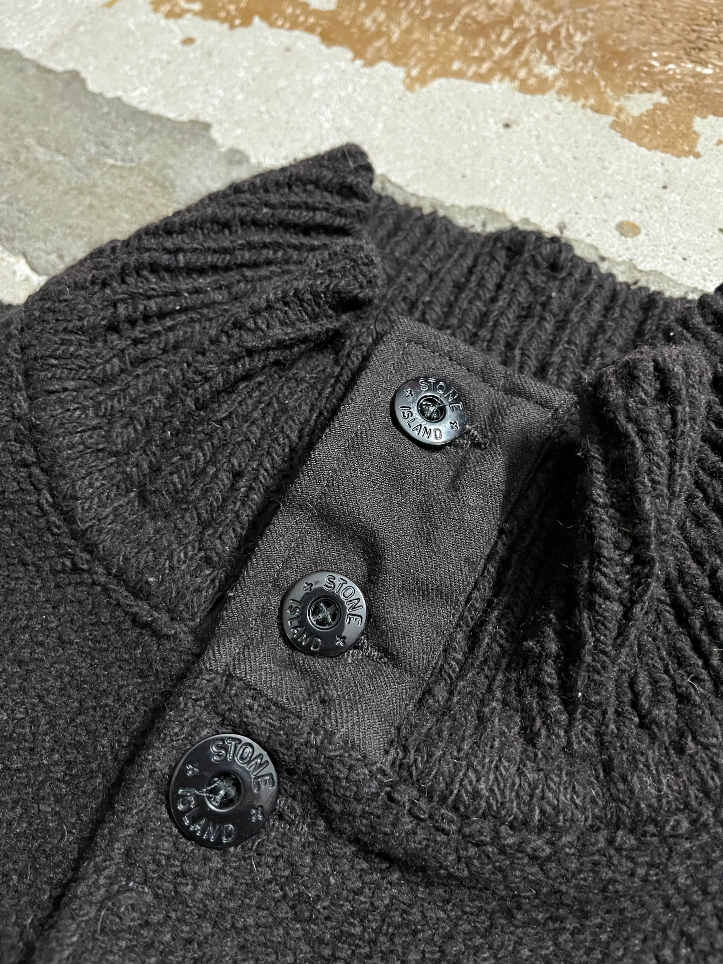 Stone Island vintage arm embroidery wool knit sweater - L