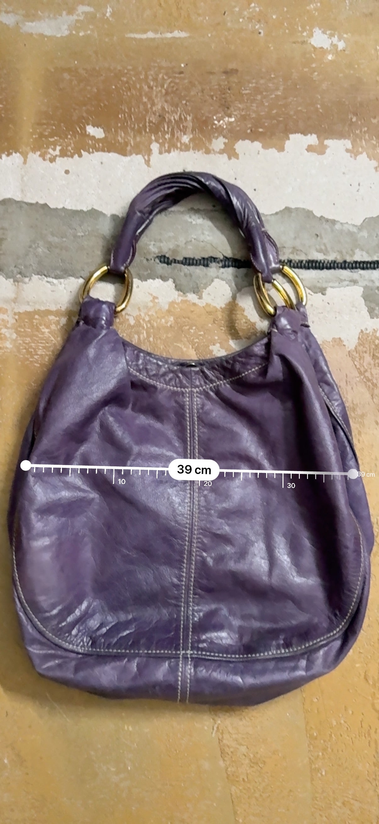 Miu Miu purple leather shopper bag