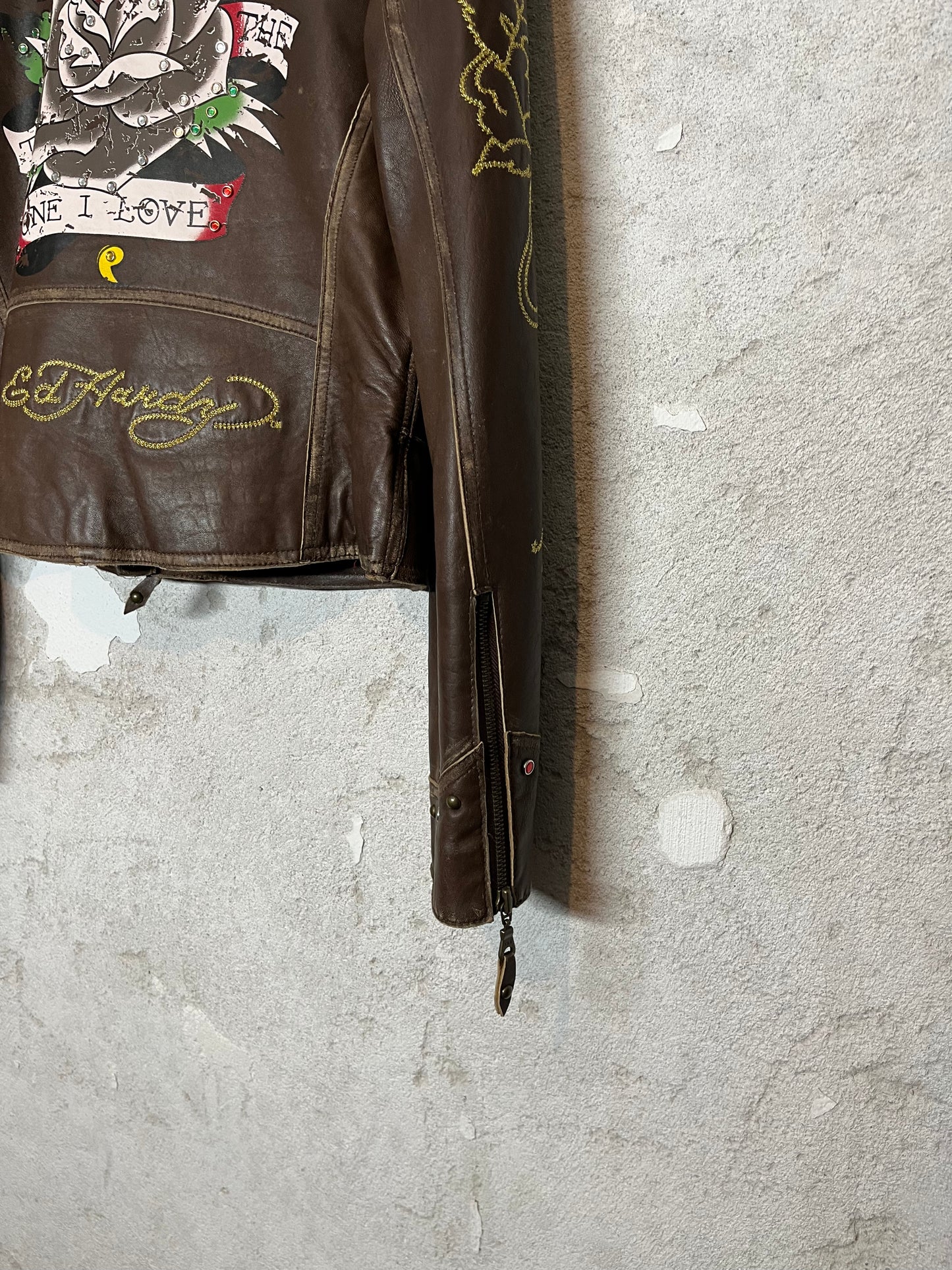 Ed Hardy Faux Leather rare collectors motor jacket