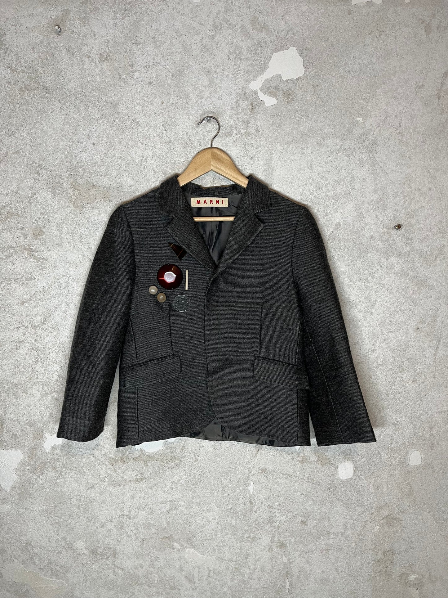 Marni 100% wool beaded blazer jacket - S