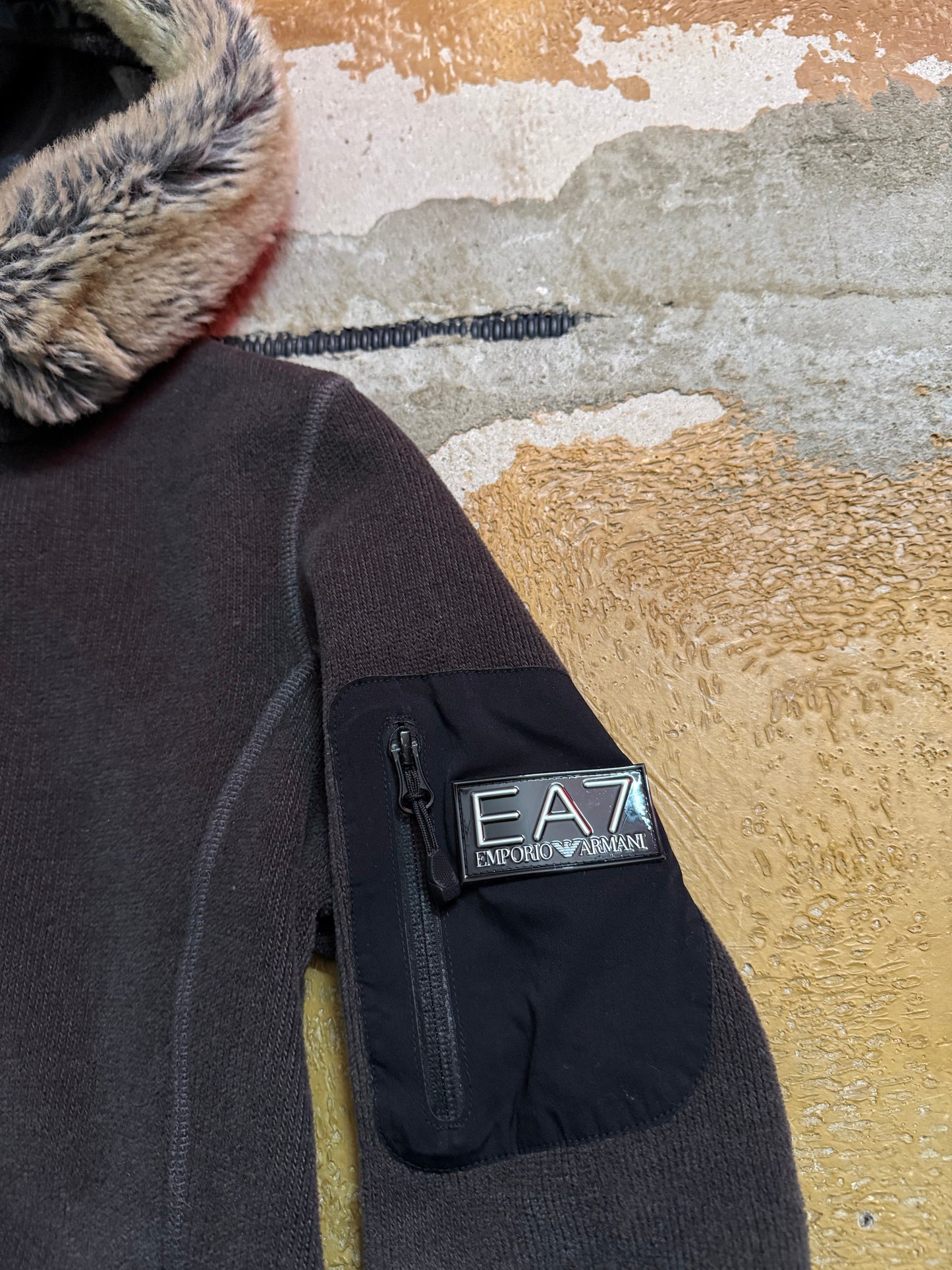 Emporio Armani vintage brown fleece fur jacket - S