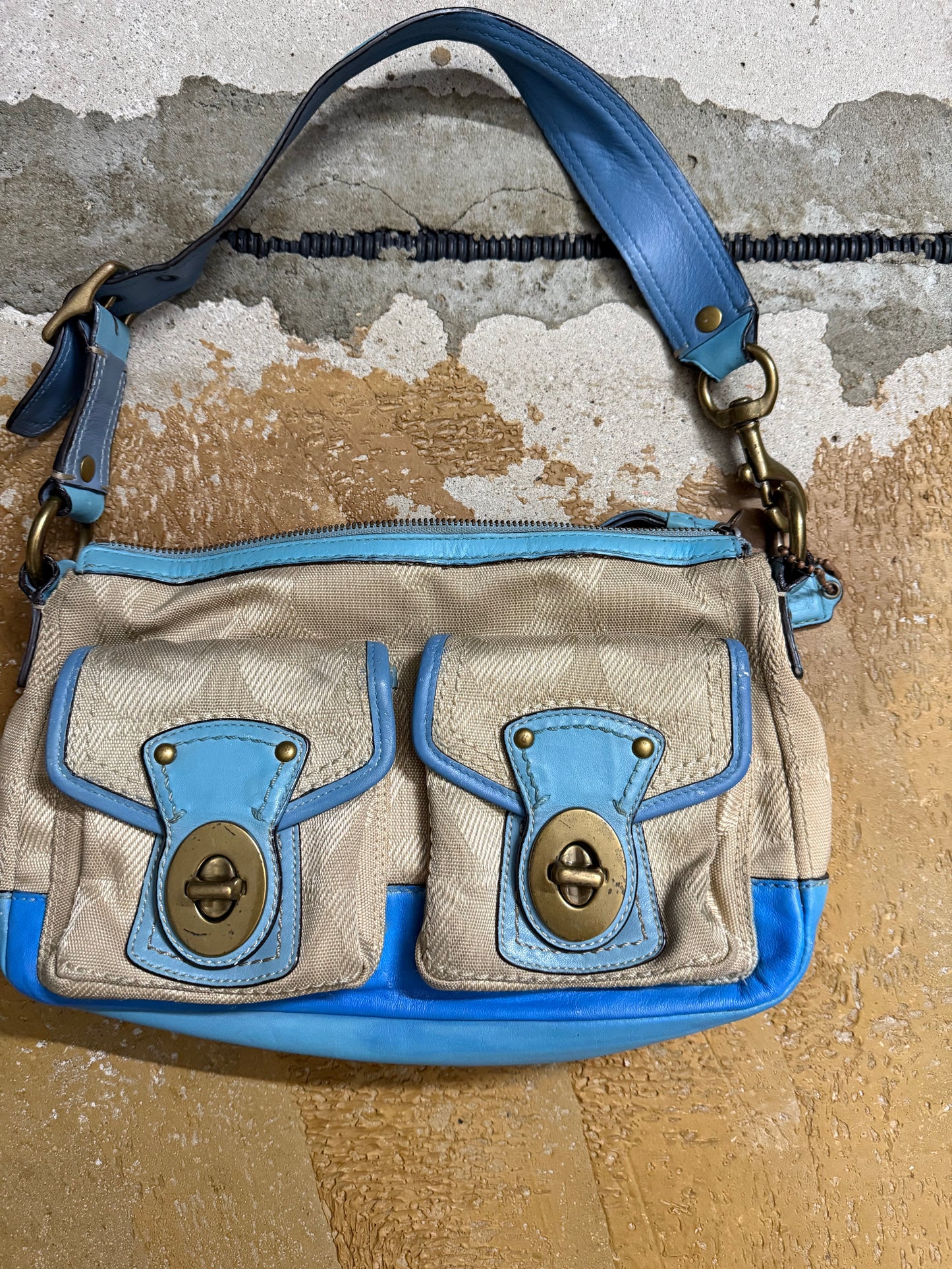 Coach vintage monogram blue bag
