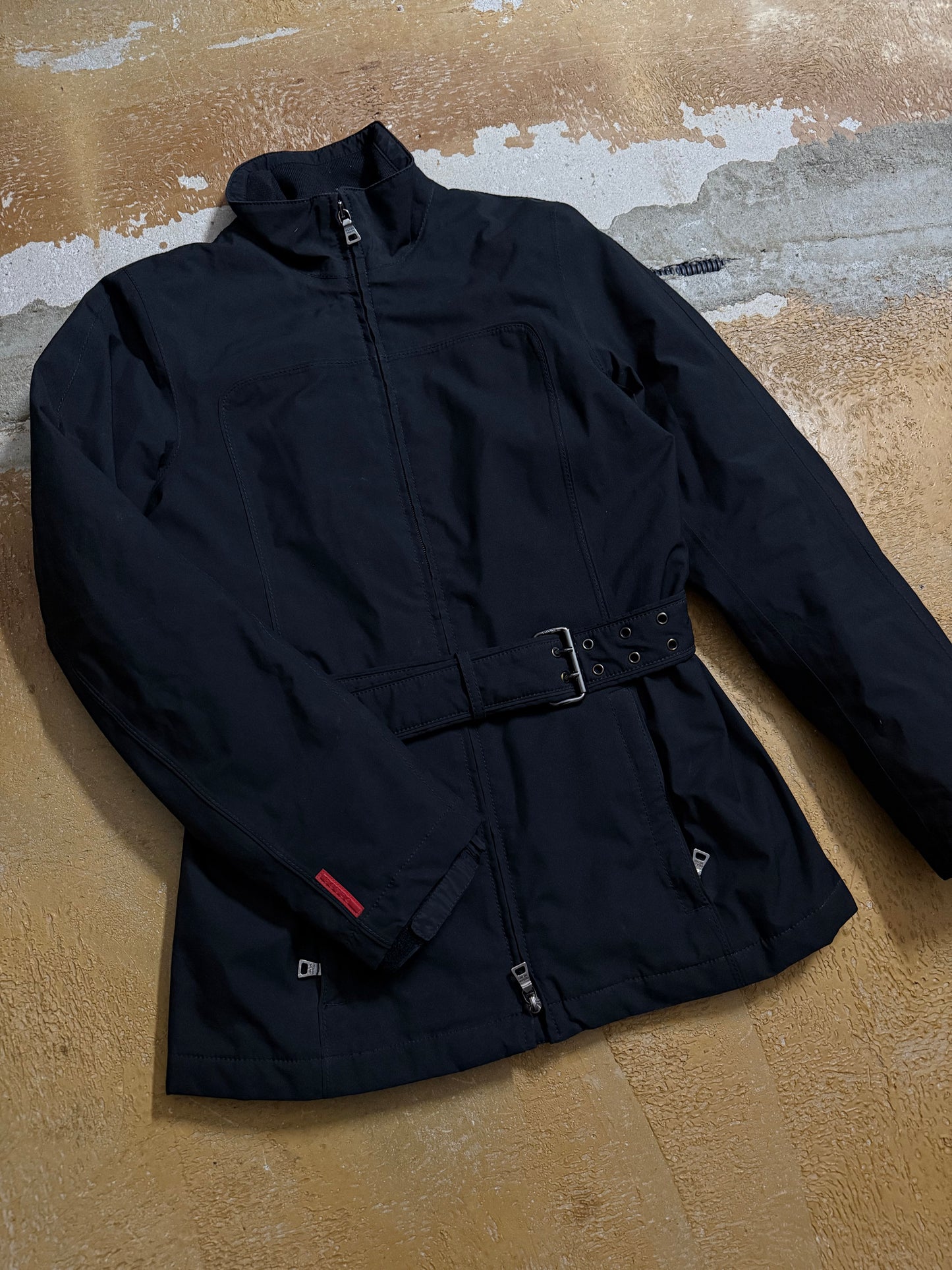 Prada vintage trenchcoat padded down jacket - S