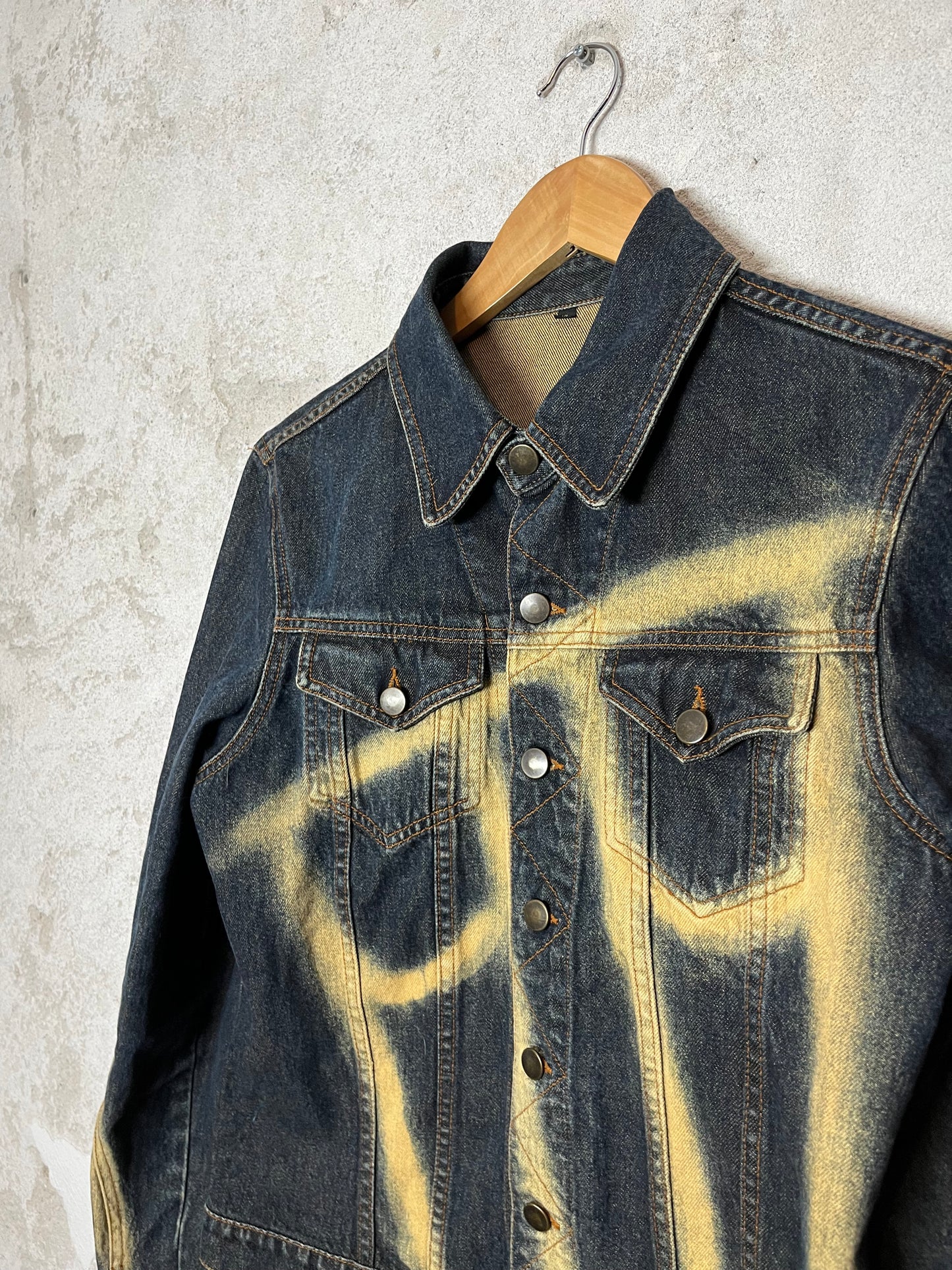 Roberto Cavalli spraypaint denim jacket - XL