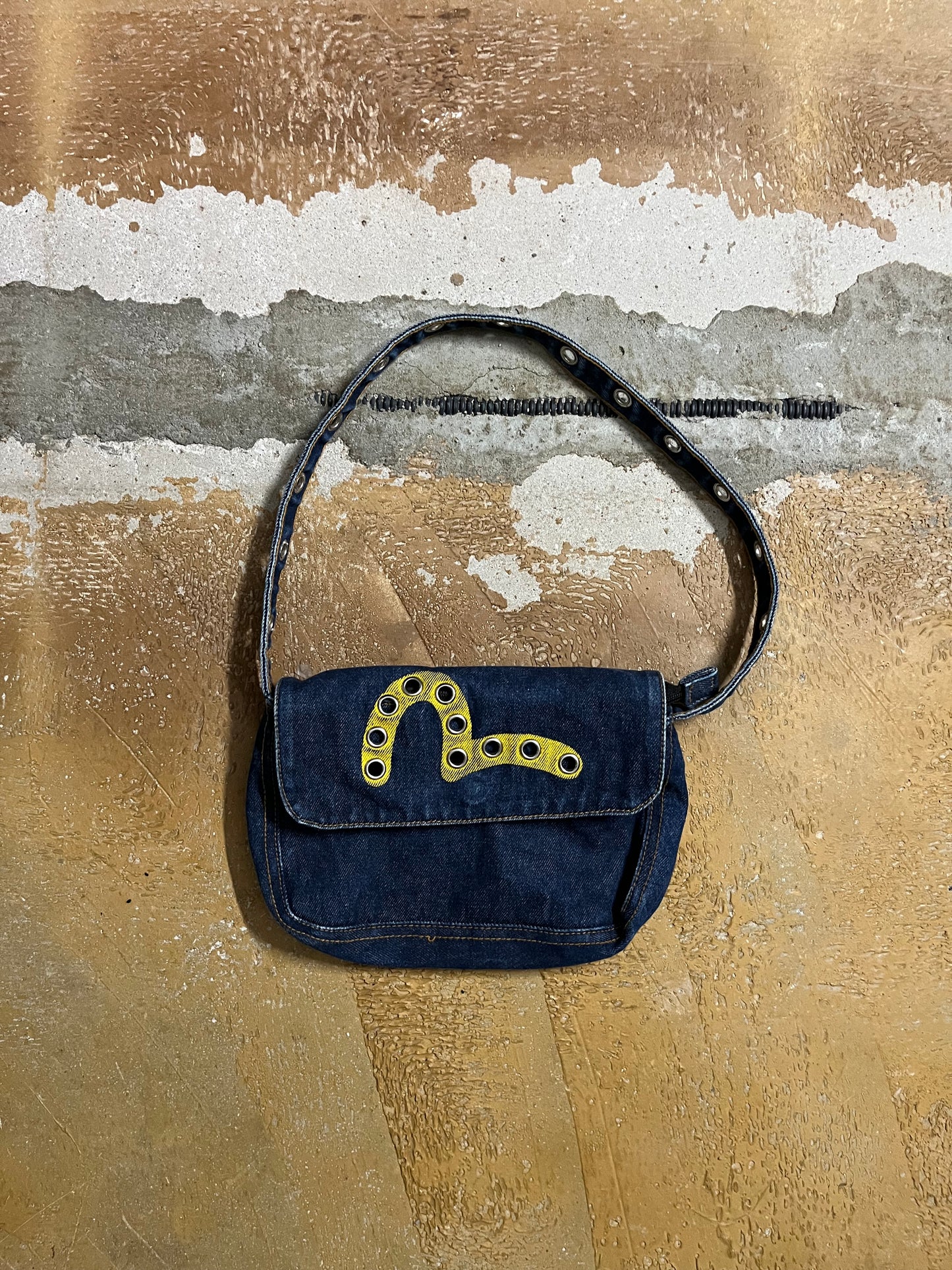 Evisu vintage logo denim handbag