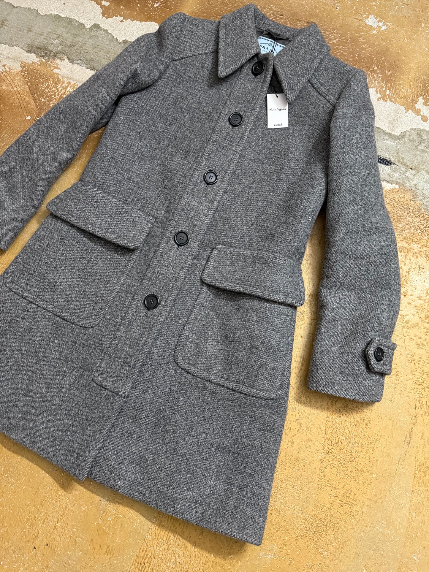 Prada 100% Wool trenchcoat designer jacket - M