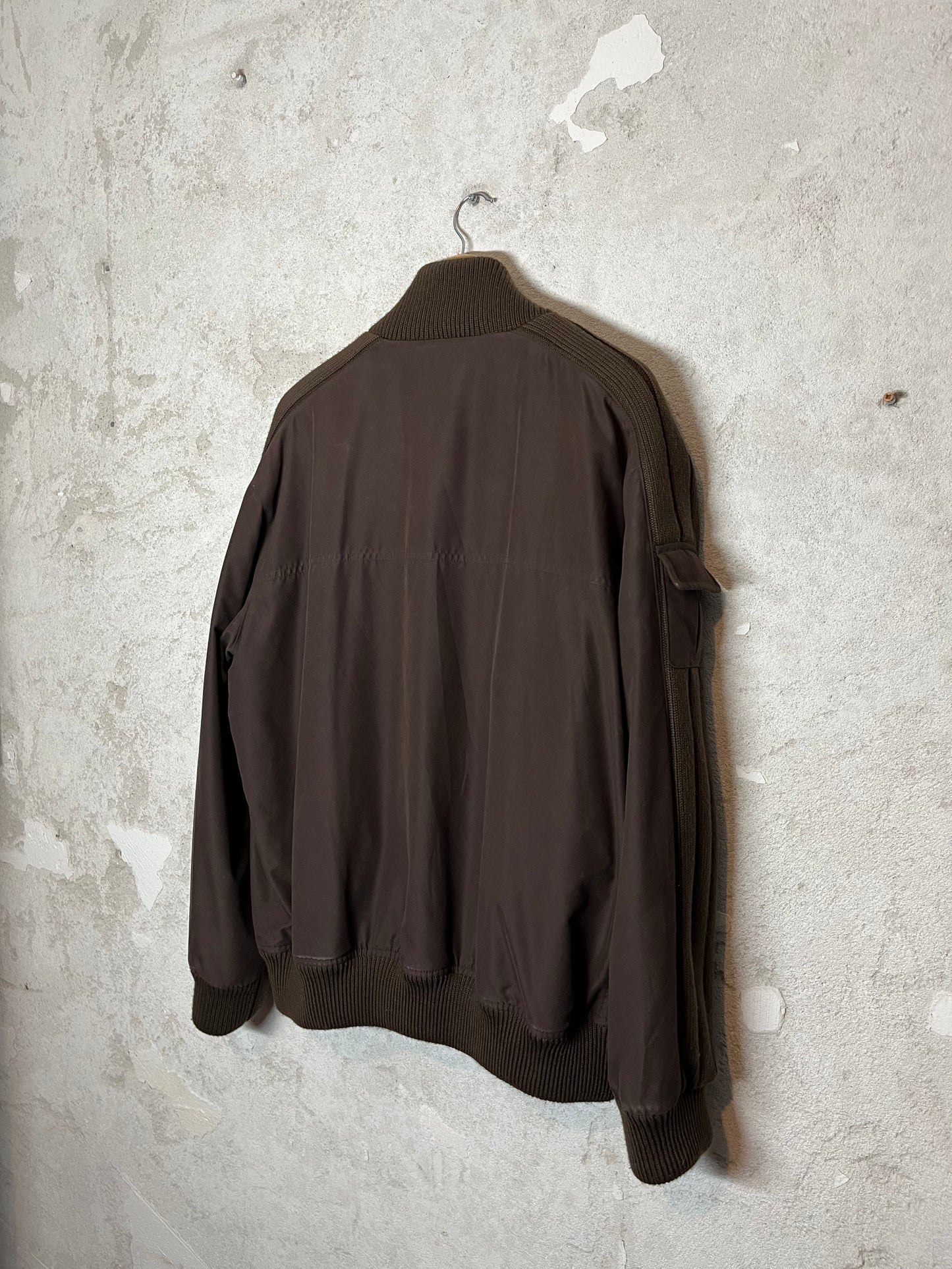 Paul & Shark brown cotton nylon knit jacket - XL