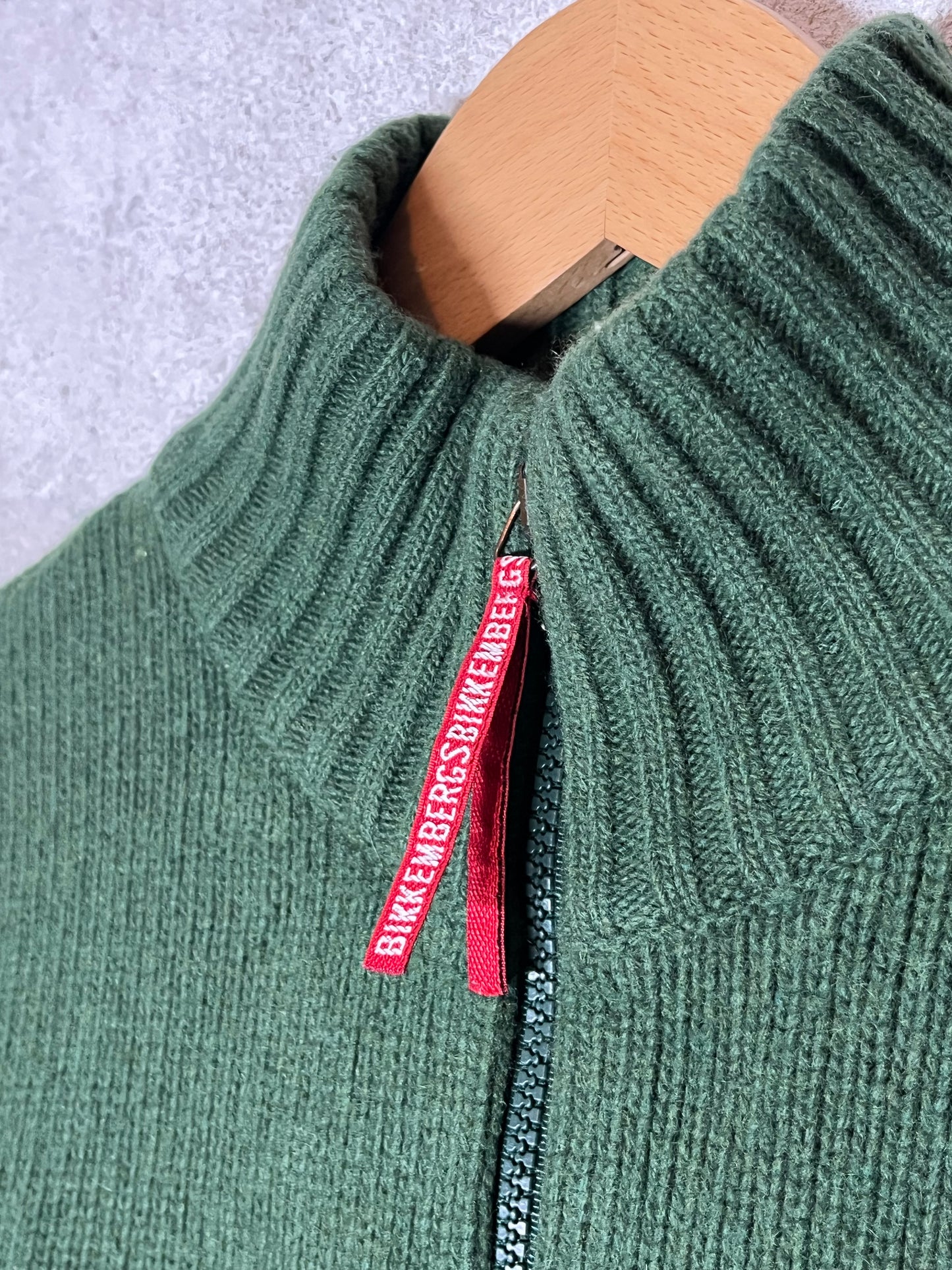 Dirk Bikkembergs Jeans green knit zip-up sweater - L