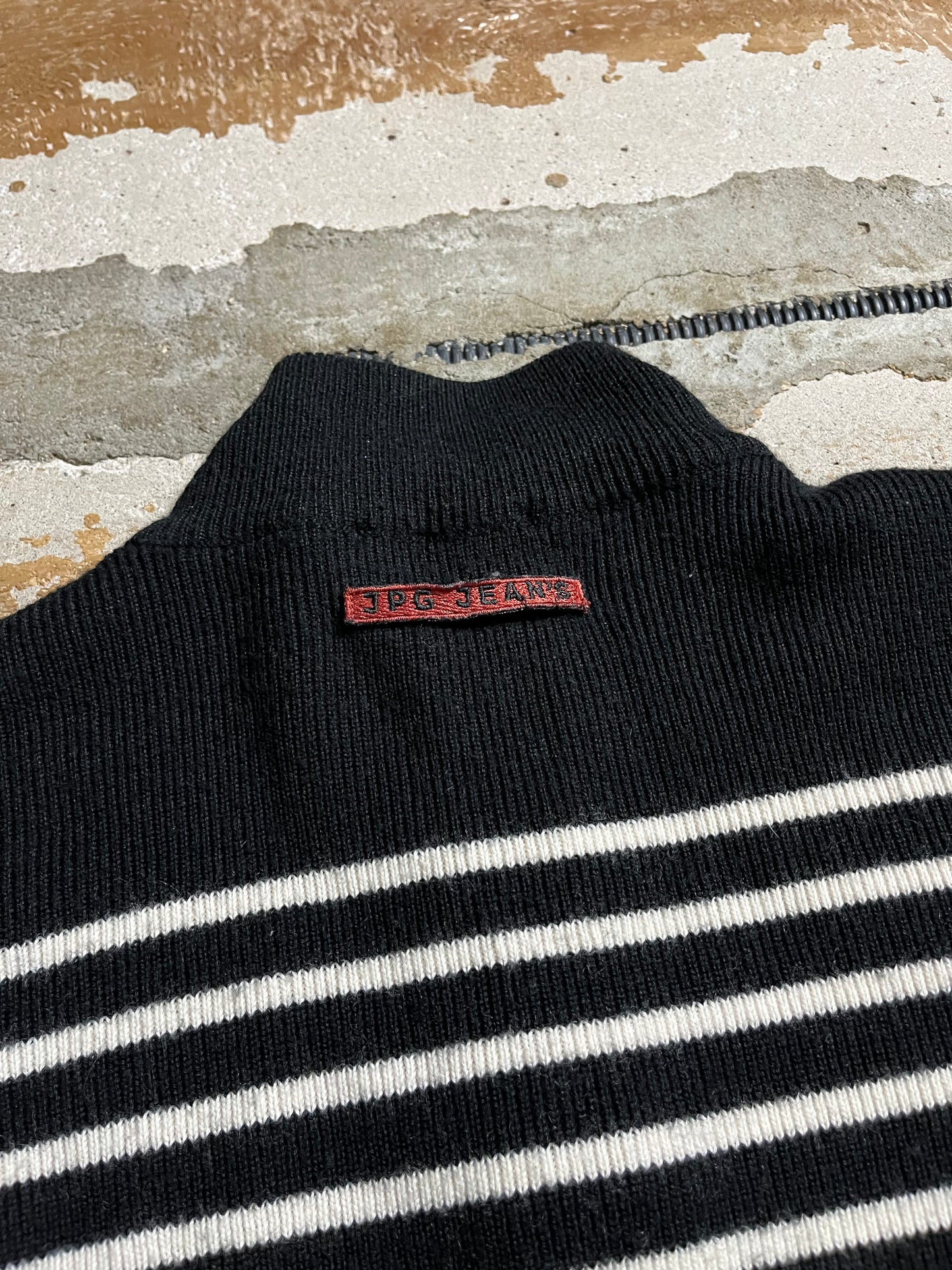 Jean Paul Gaultier knit zip-up sweater - S