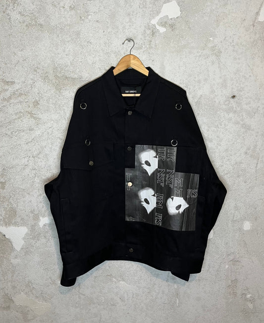 Raf Simons ''bold head'' printed denim jacket black SS'19 - M