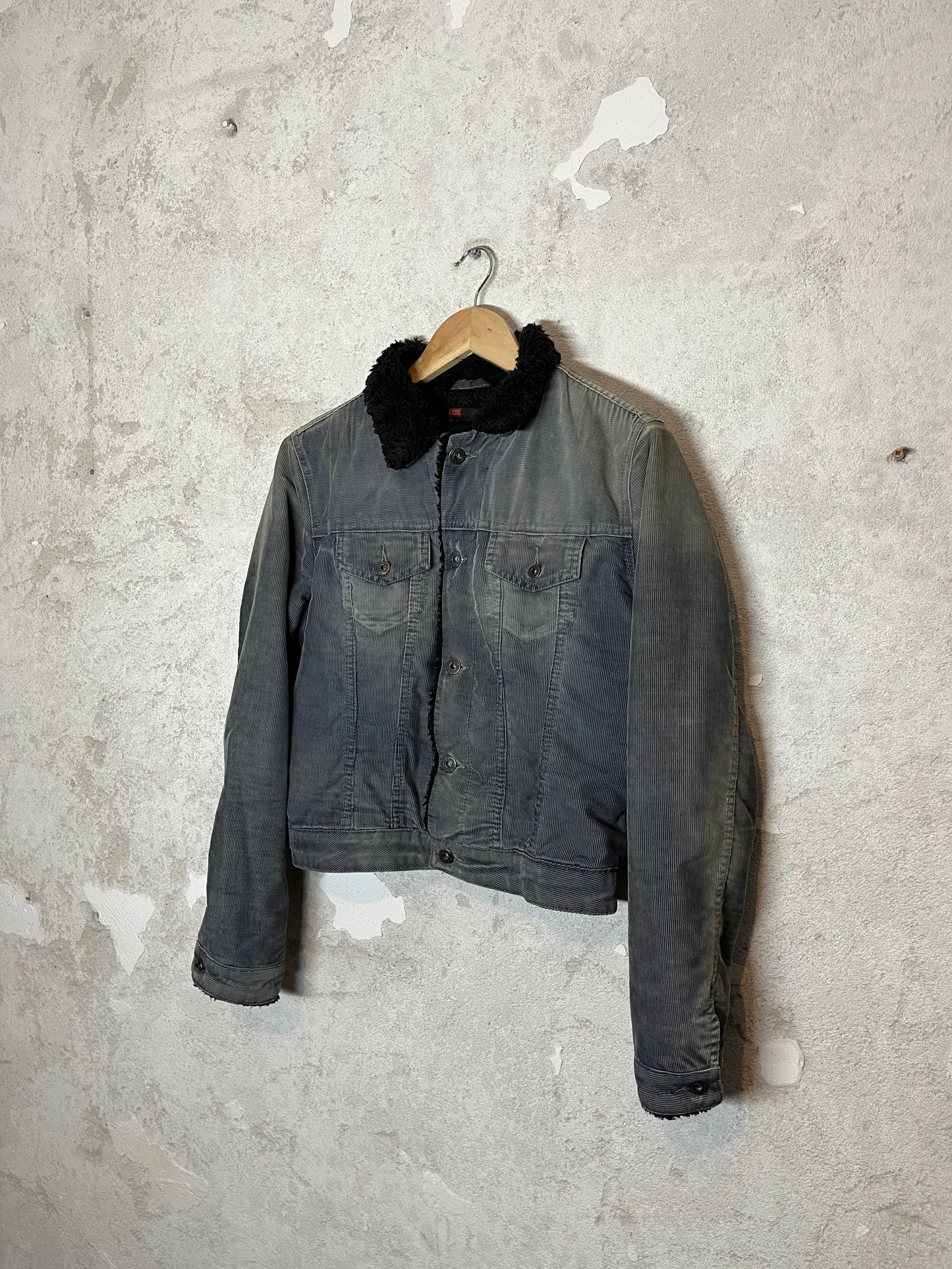 Diesel vintage 90s 2000s sherling sherpa denim jacket 