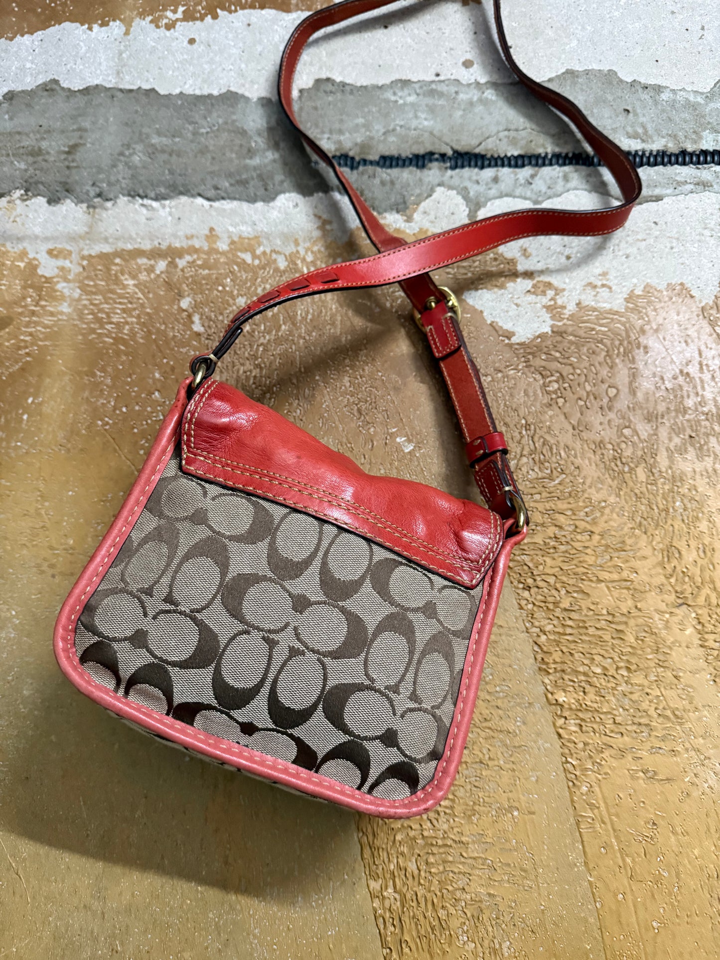 Coach vintage orange monogram bag