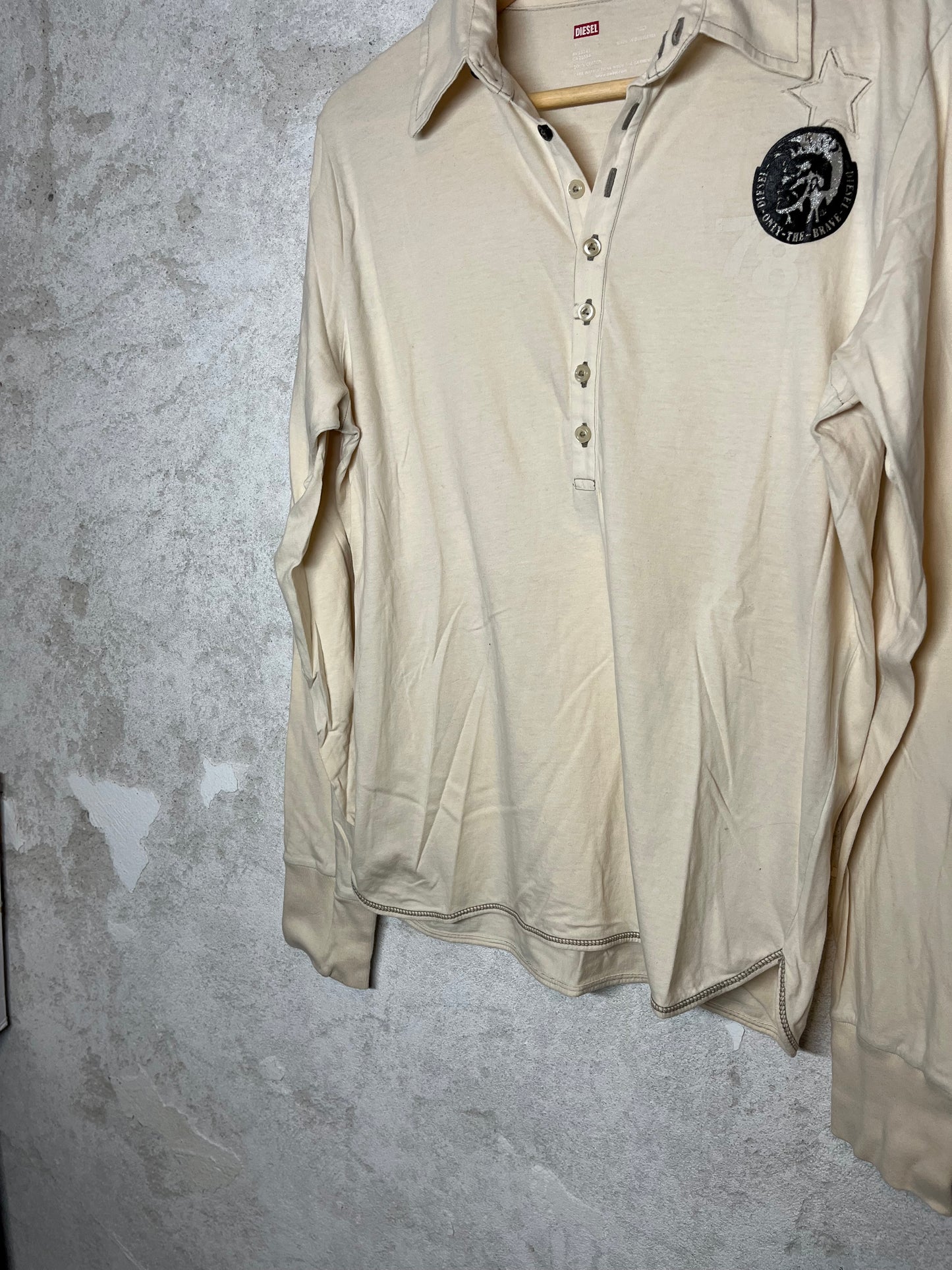 Diesel vintage 90s polo longsleeve shirt - M