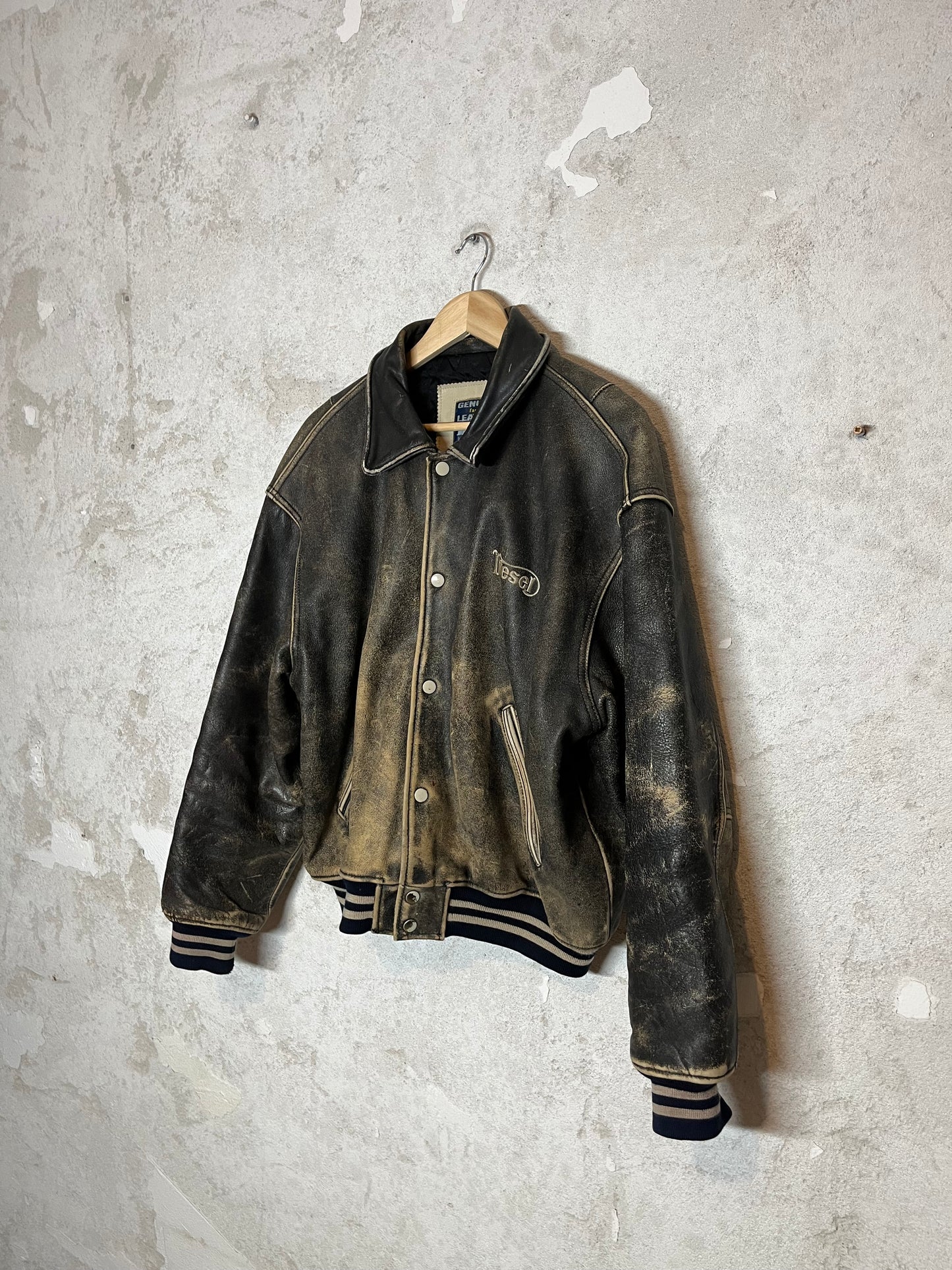 Diesel vintage leather motor jacket - L