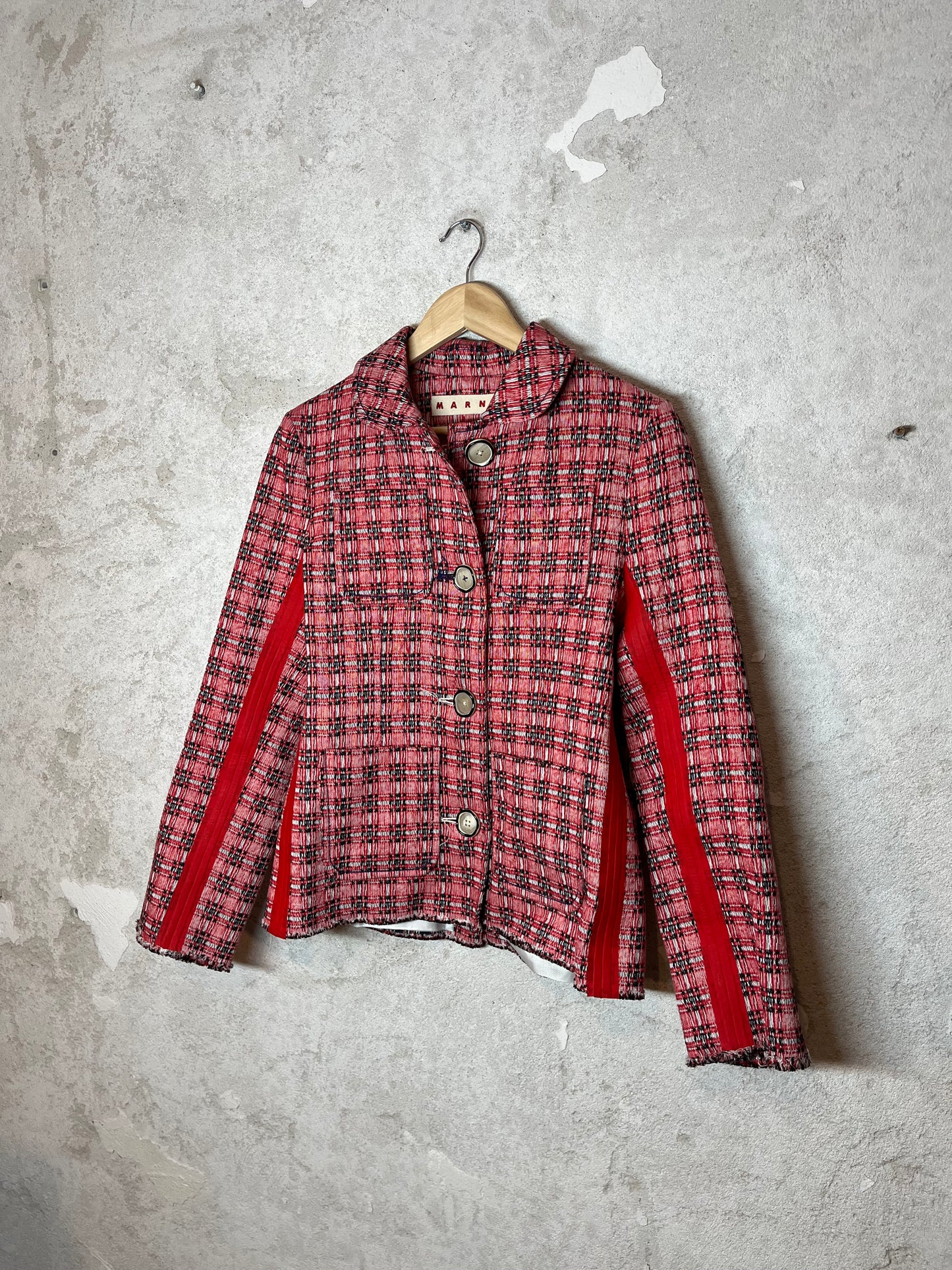 Marni multicolor plaid tweed jacket - S/M