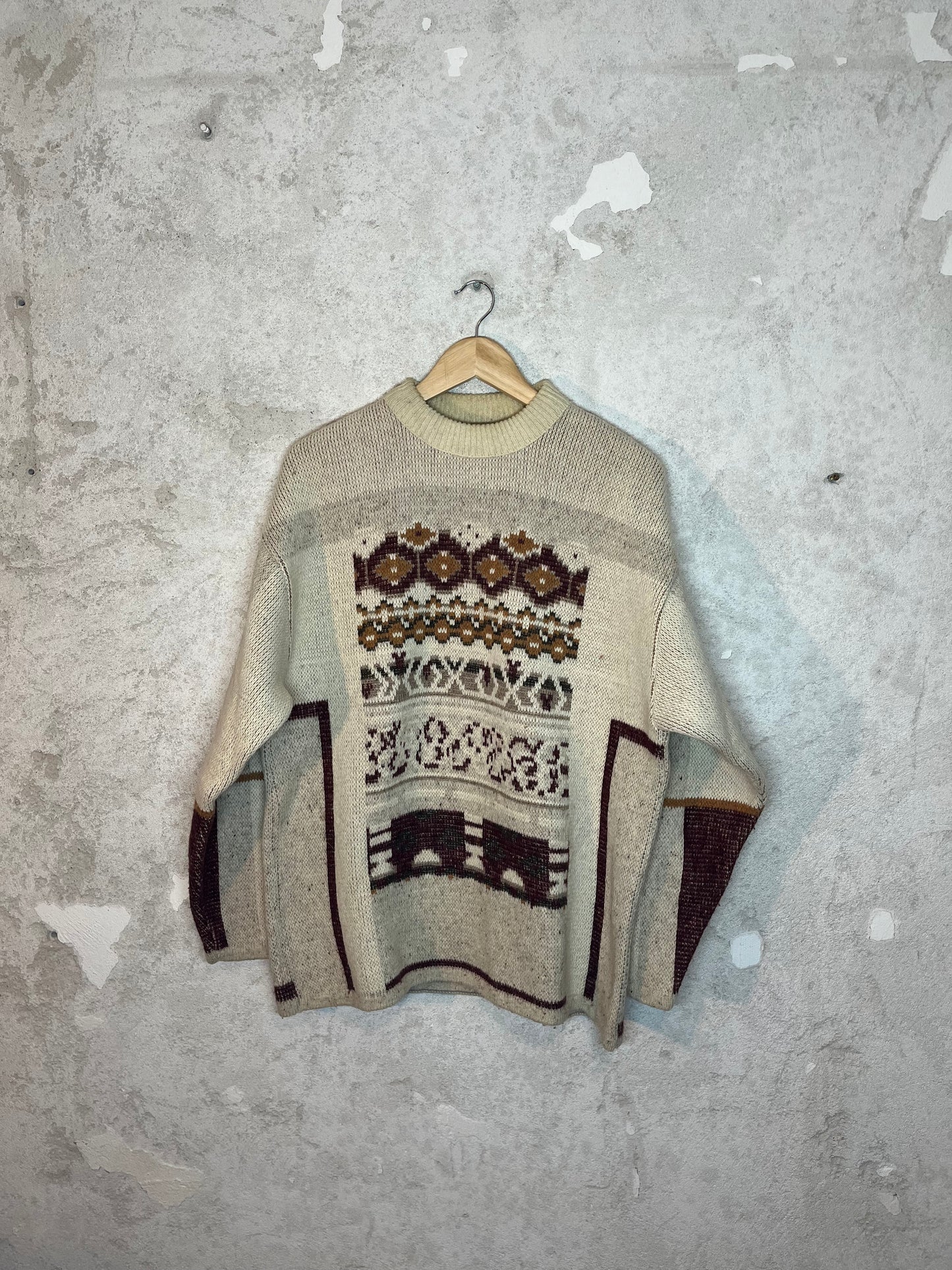 Oxbow vintage 90s heavy retro wool knit ski snowboard sweatshirt 