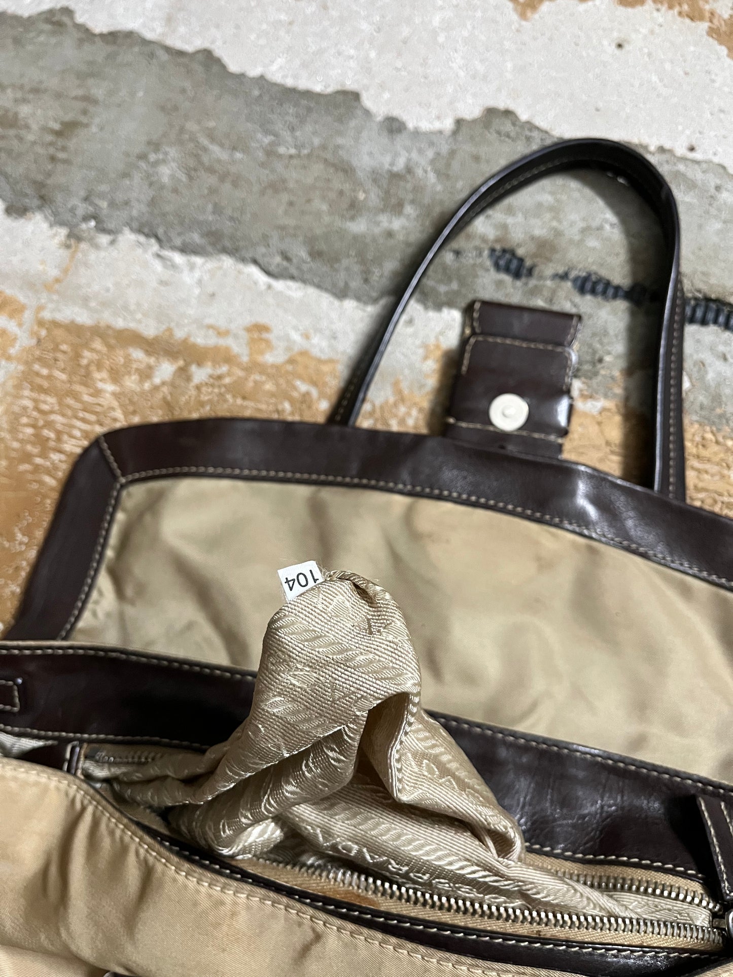 Prada Tessuto vintage brown bag