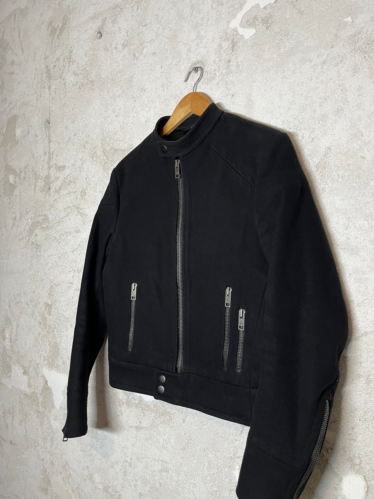 Gucci 100% melton wool biker jacket -