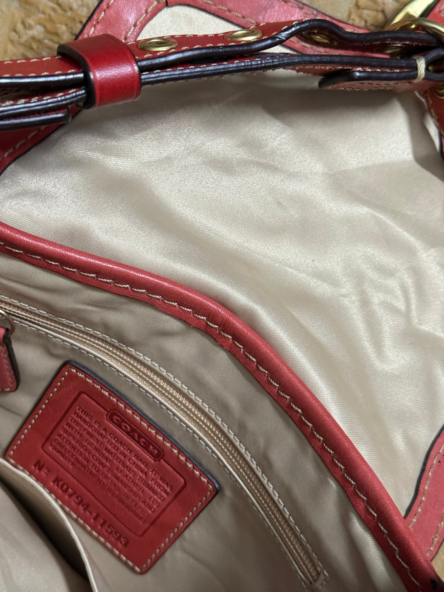 Coach vintage orange monogram bag