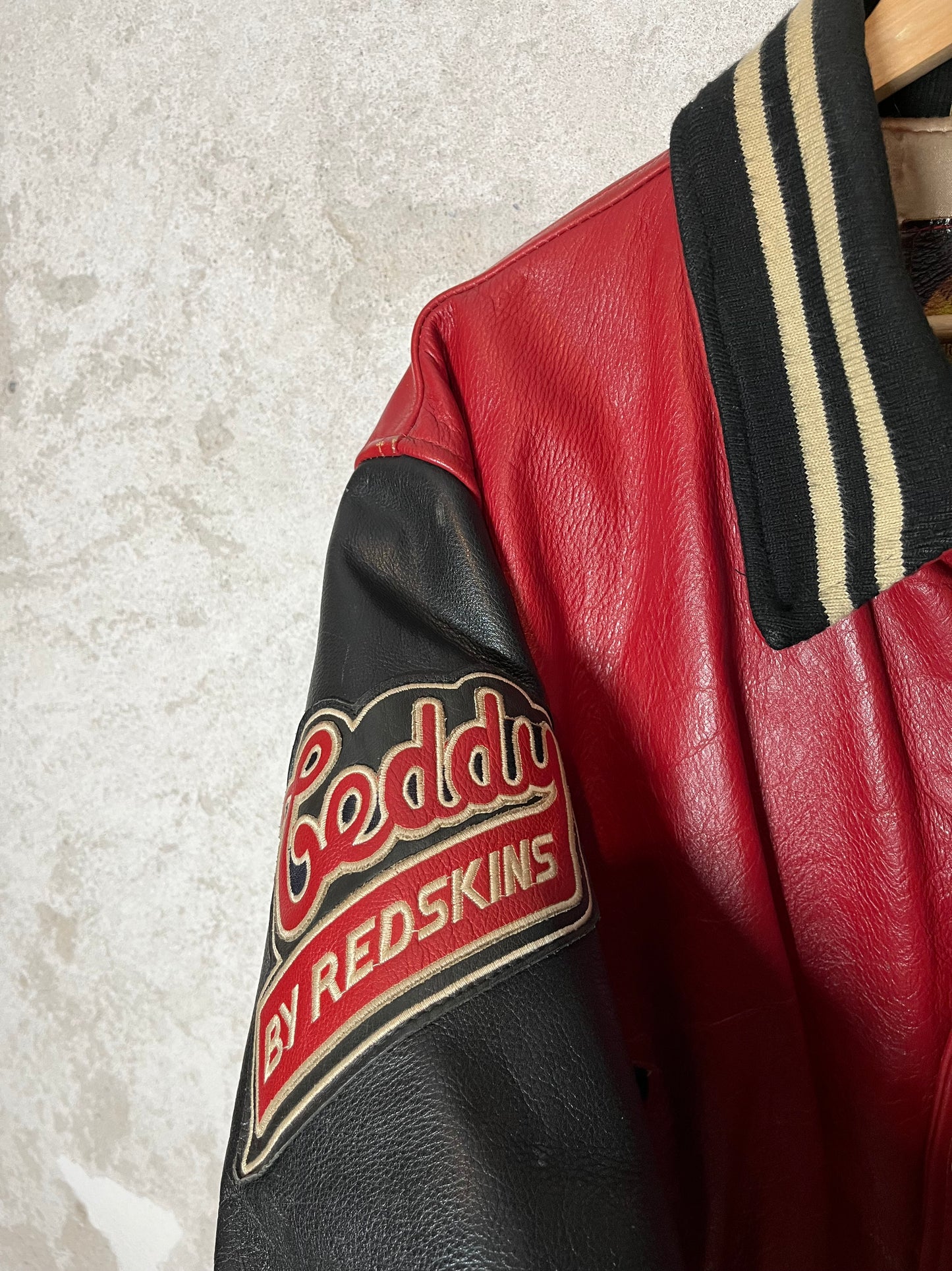 Redskins vintage baseball leather motor jacket - XL