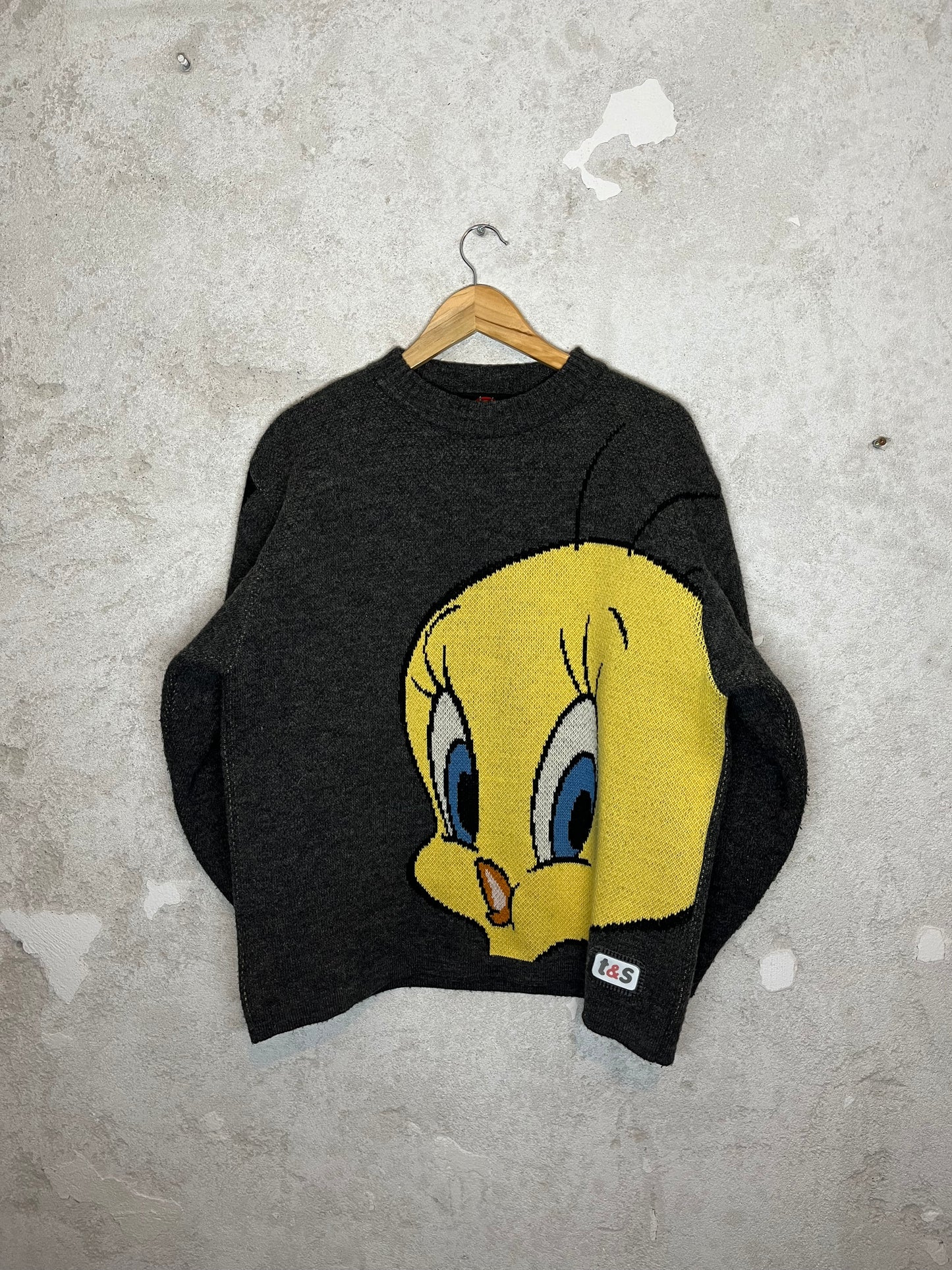 Looney Tunes Titi vintage retro ski snowboard heavy knit sweater