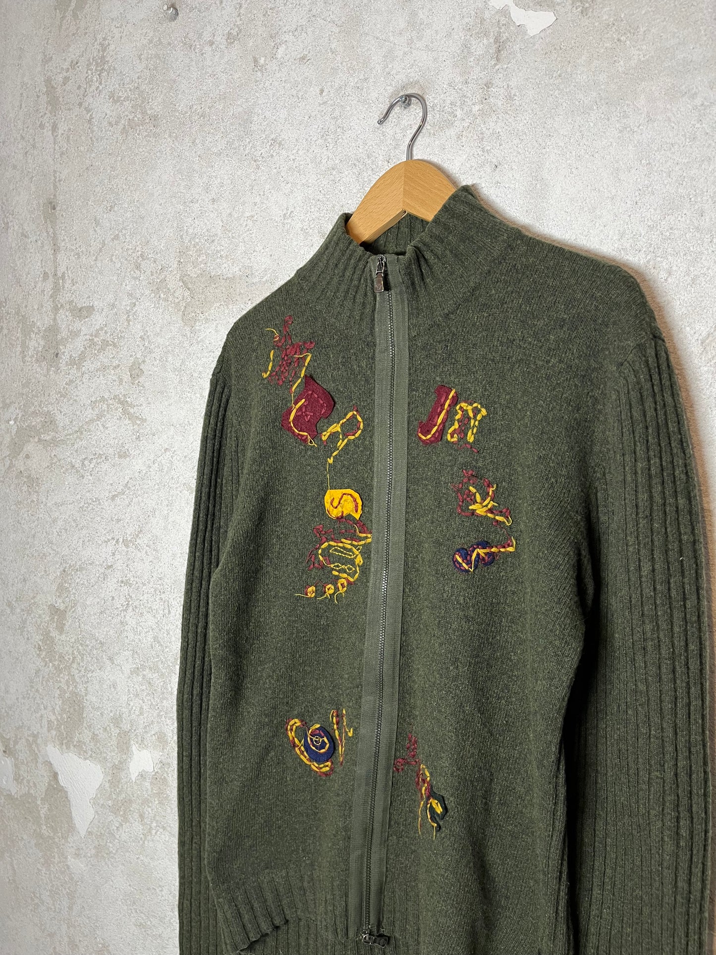 Versace vintage embroidered knit sweater - M