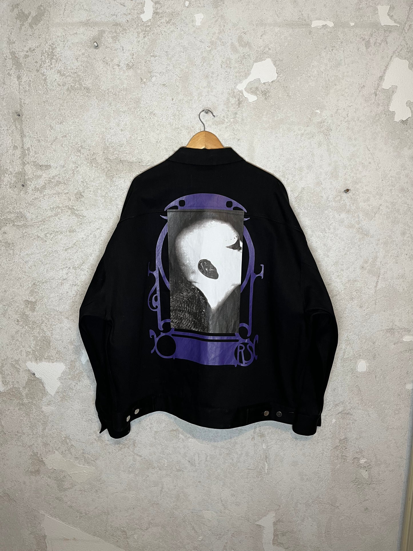 Raf Simons ''bold head'' printed denim jacket black SS'19 - M