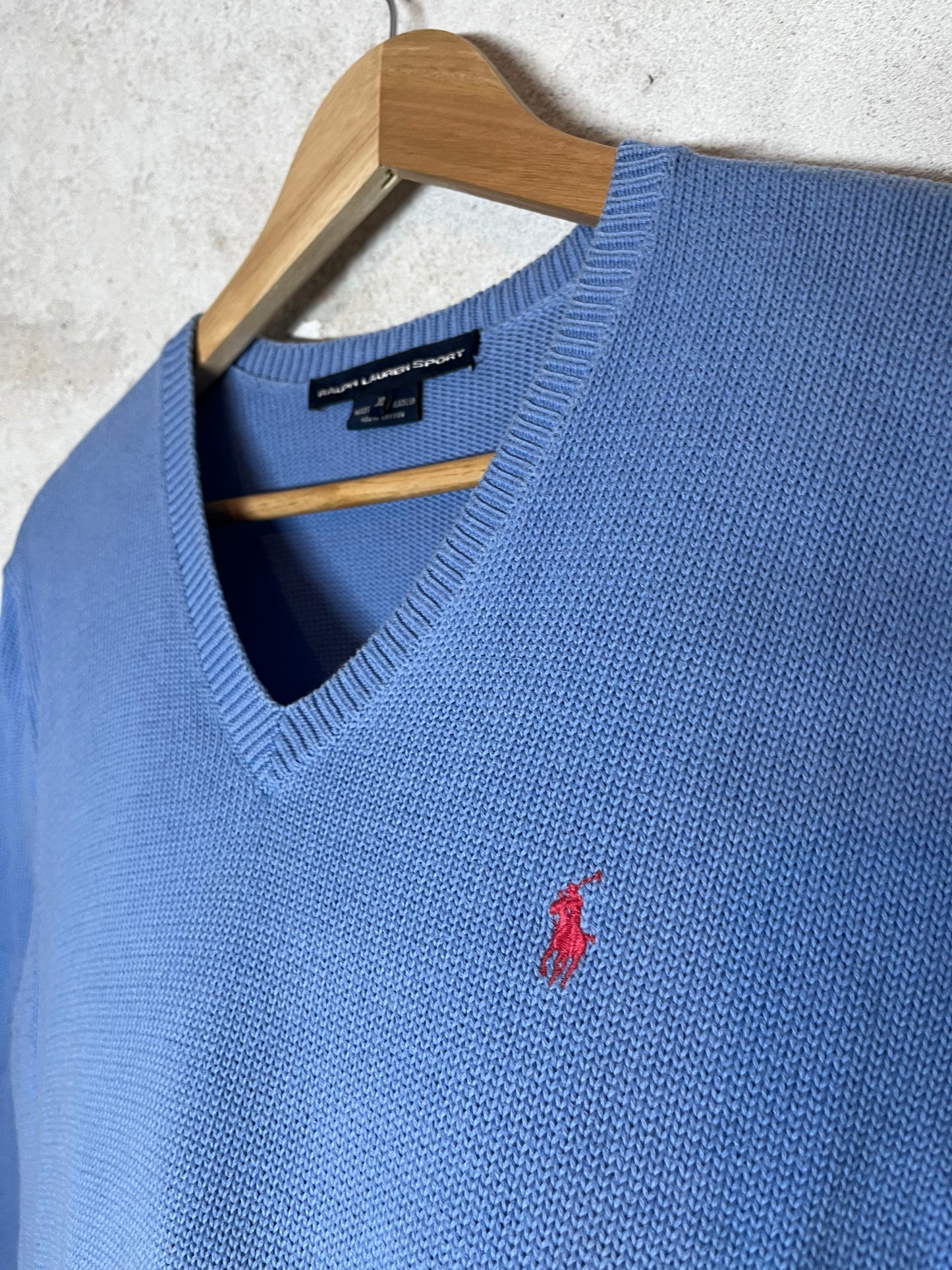 Ralph Lauren V neck knit sweater - L