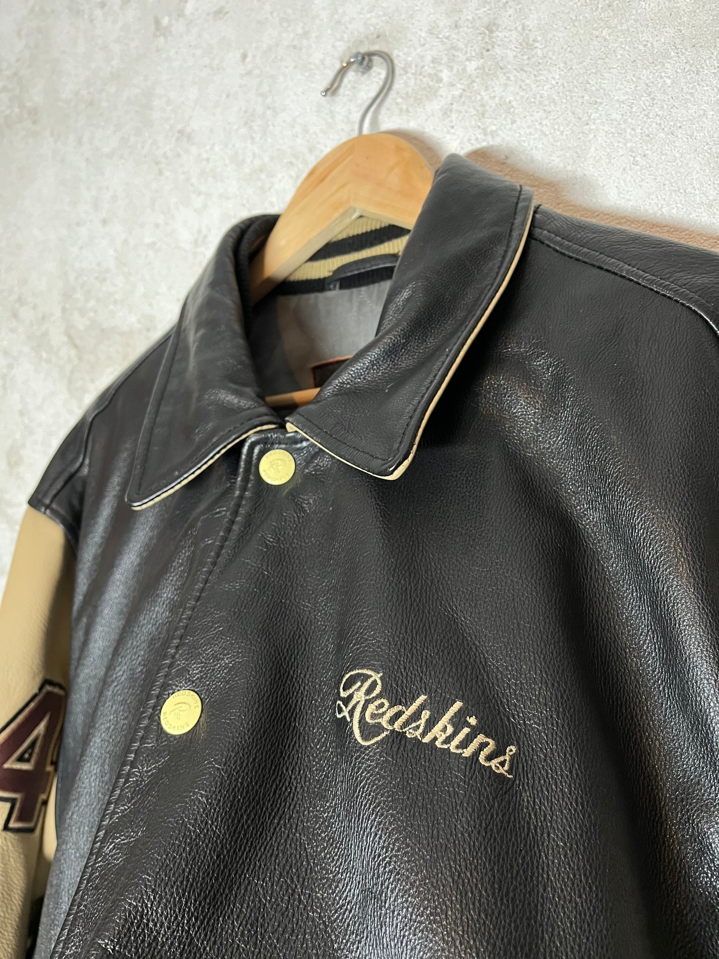 Redskins vintage motor baseball leather jacket - L/XL