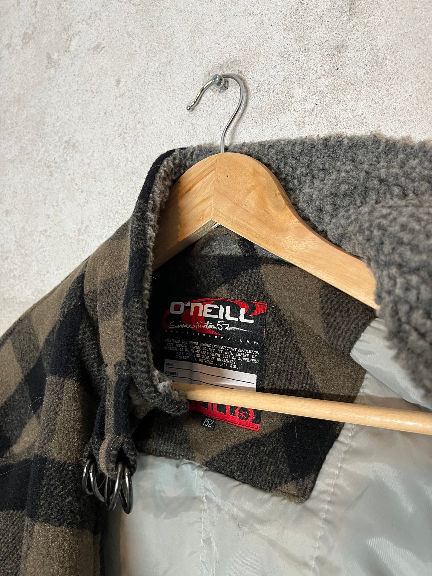 O'neill checkered fleece 90s 2000s y2k jacket - XXS