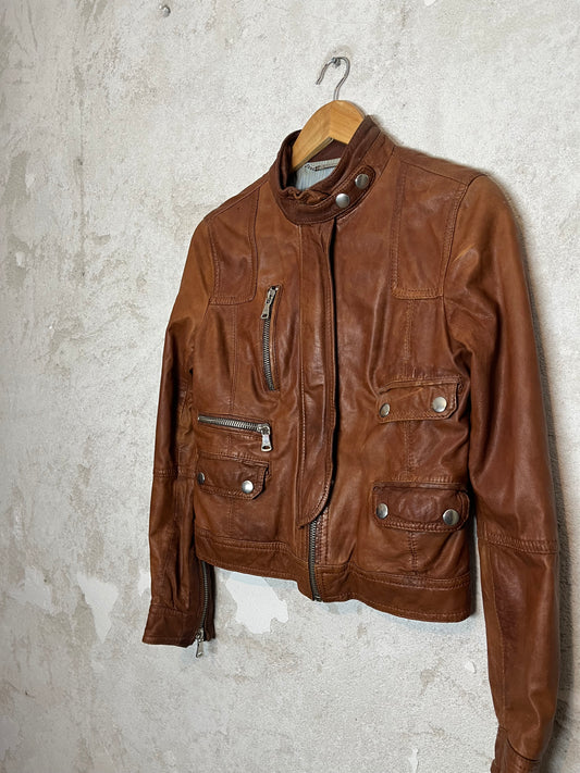 Dolce & Gabbana leather multizip jacket - XS